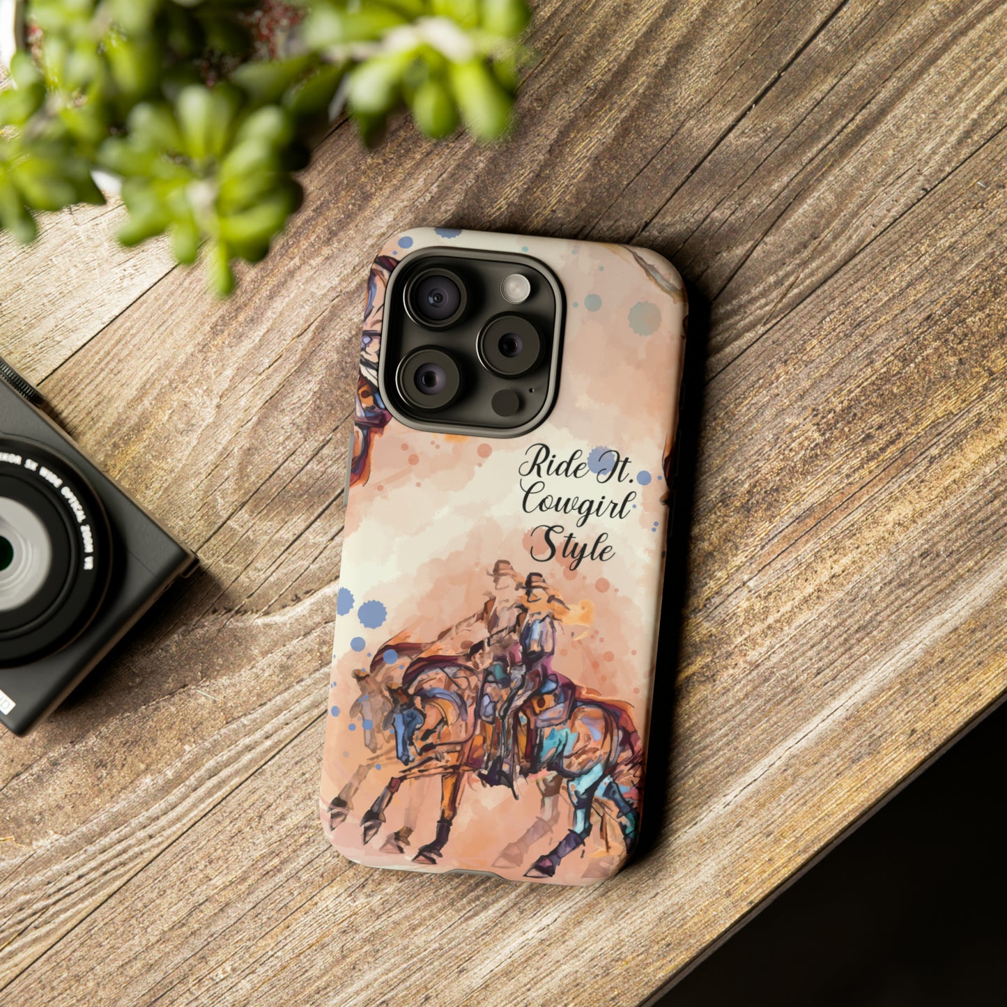 Raunchy Western Horse Watercolor Horse Horse Lover Gift Study Tough Case Phone Case.
