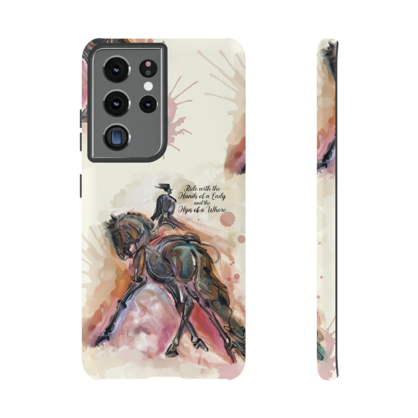 Raunchy Dressage Watercolor Horse Horse Lover Gift Study Tough Case Phone Case.