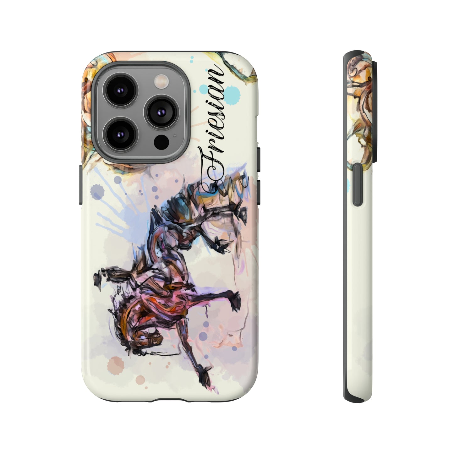 Friesian Watercolor Horse Horse Lover Gift Study Tough Case Phone Case.