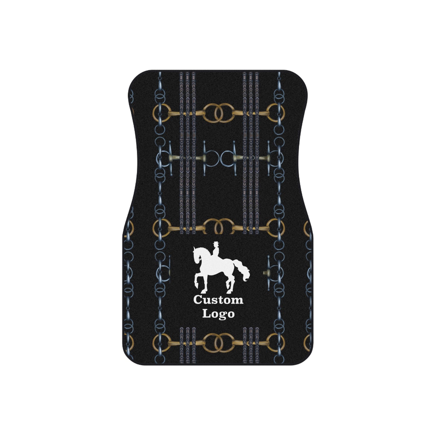Customizable Reins and Bit Pattern Car Mats (Set of 4)