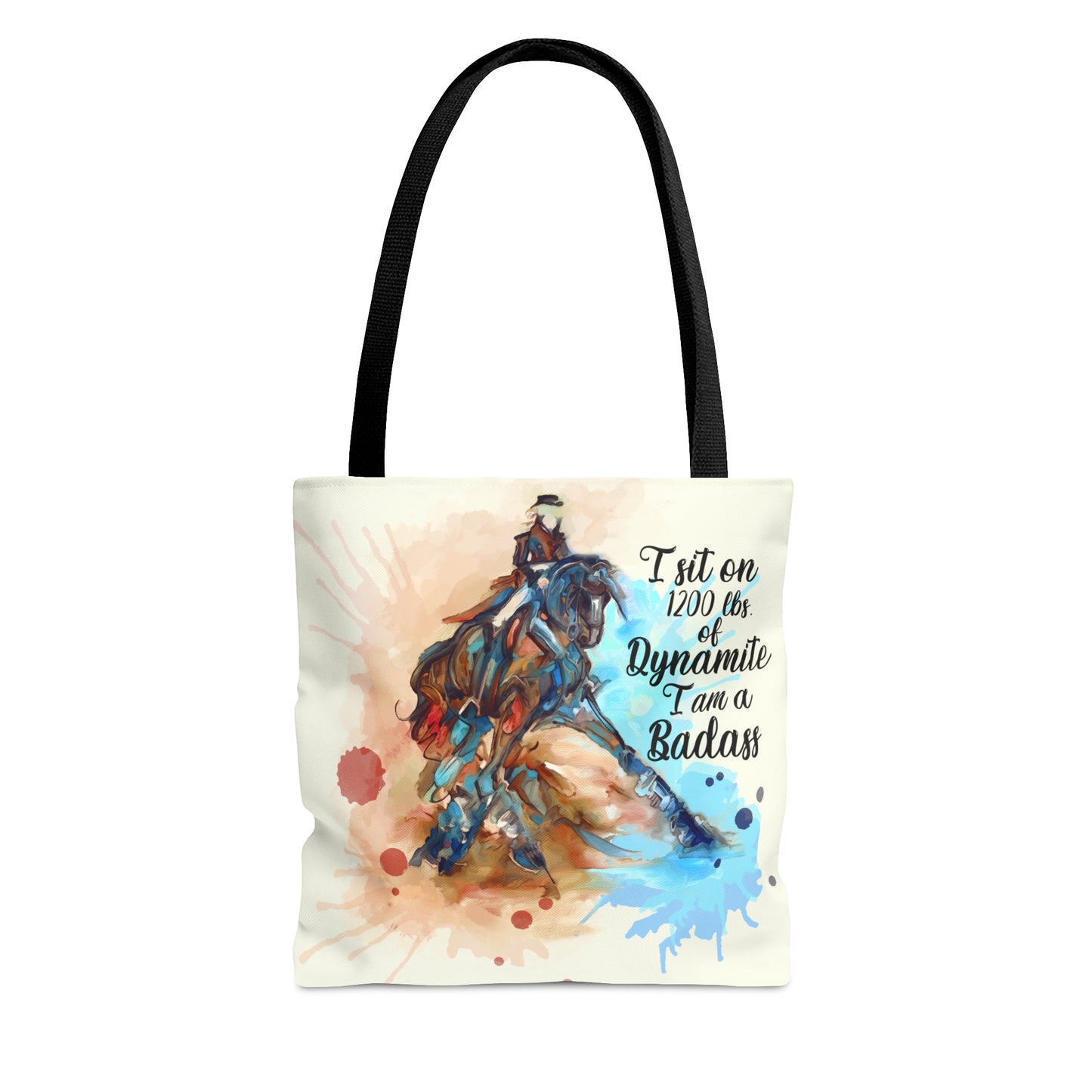 Dressage Watercolor Horse Artistic Tote Bag (AOP)