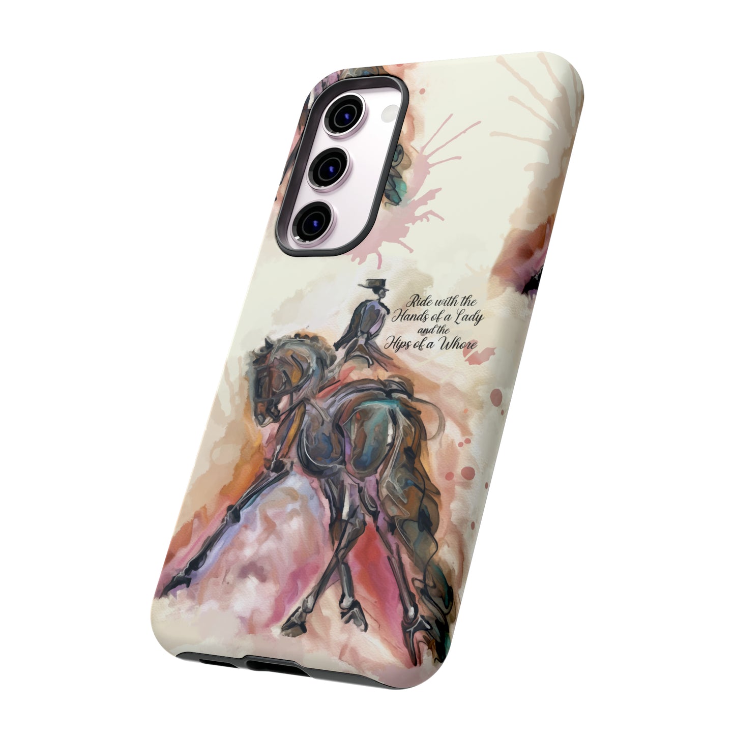 Raunchy Dressage Watercolor Horse Horse Lover Gift Study Tough Case Phone Case.