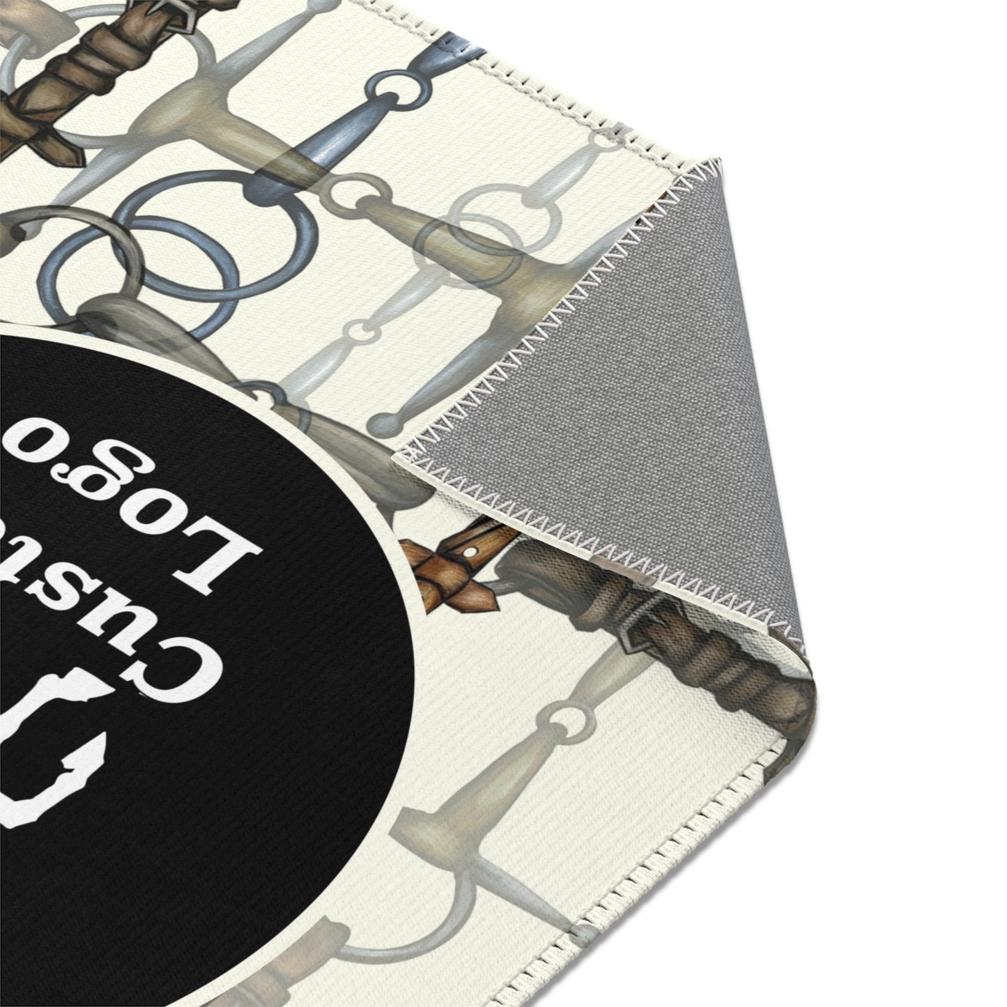Customizable Chaos Bit Ivory Linear Bit Area Rug