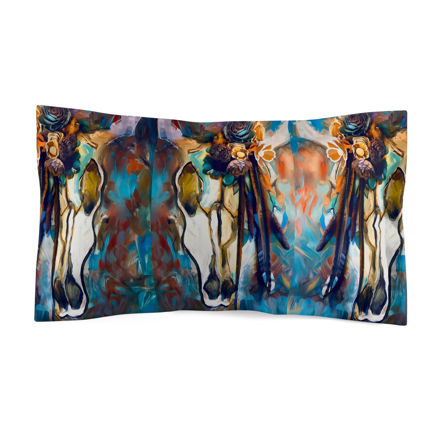 SouthWestern Cow Skull Long Horn Microfiber Pillow Sham. Check out Coordinating Comforter, Pillows, Rugs and More