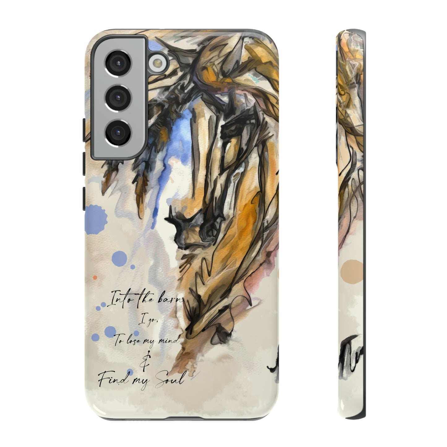 Inspirational Watercolor Horse Horse Lover Gift Study Tough Case Phone Case.