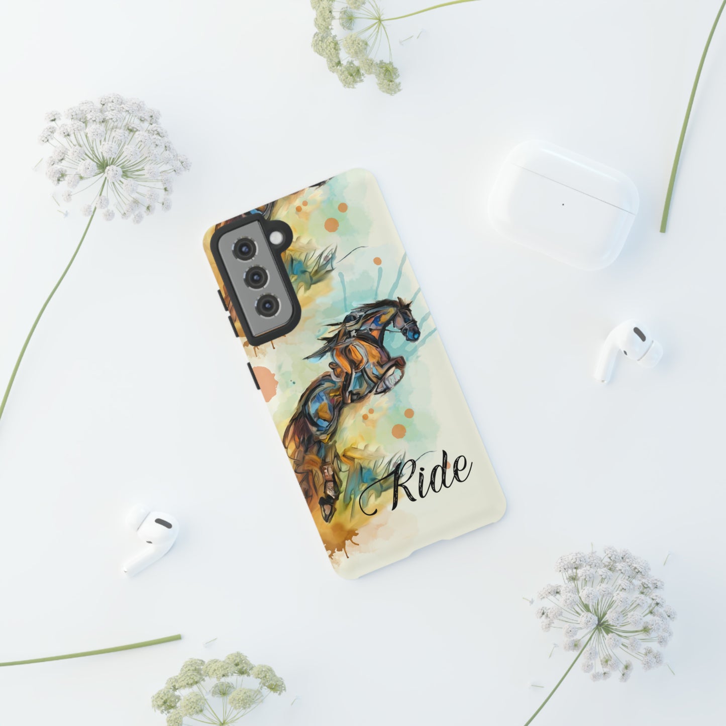 Water color Hunter Jumper Horse arena Study Tough Case Phone Case.