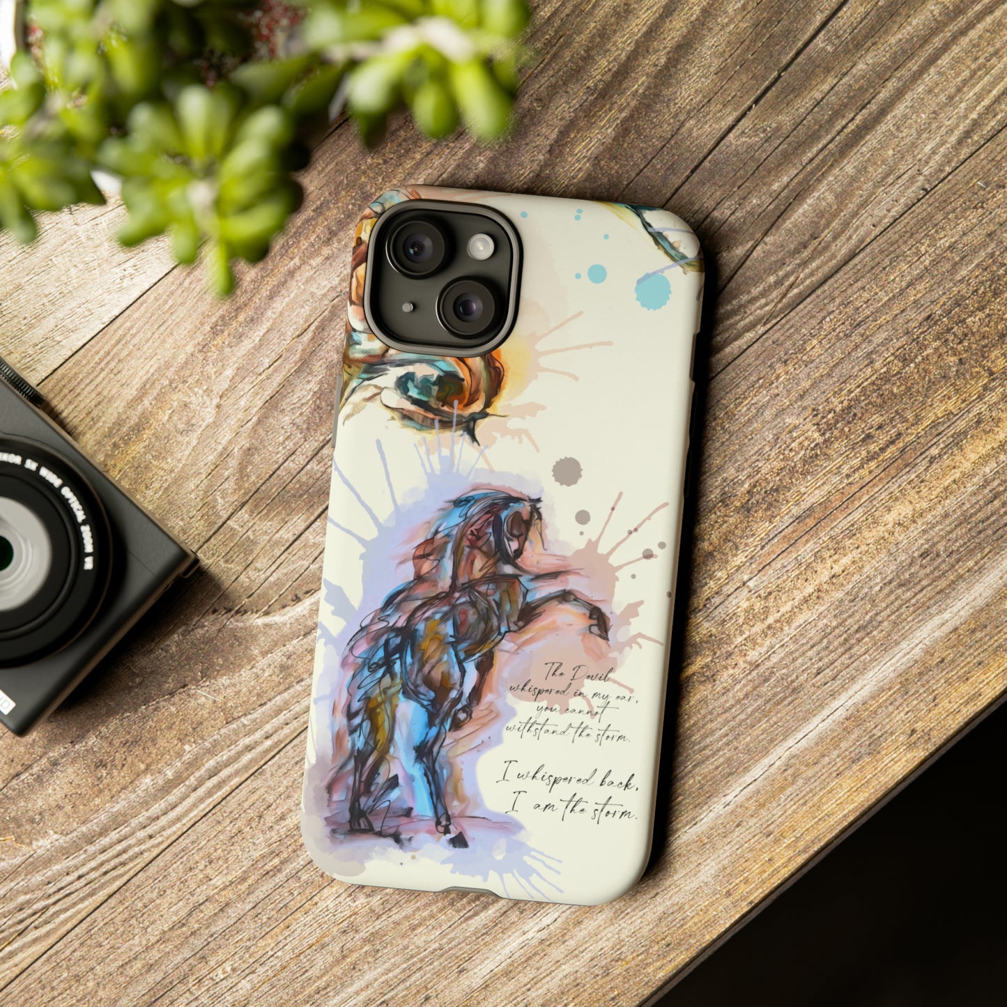 Inspirational Watercolor Horse Horse Lover Gift Study Tough Case Phone Case.