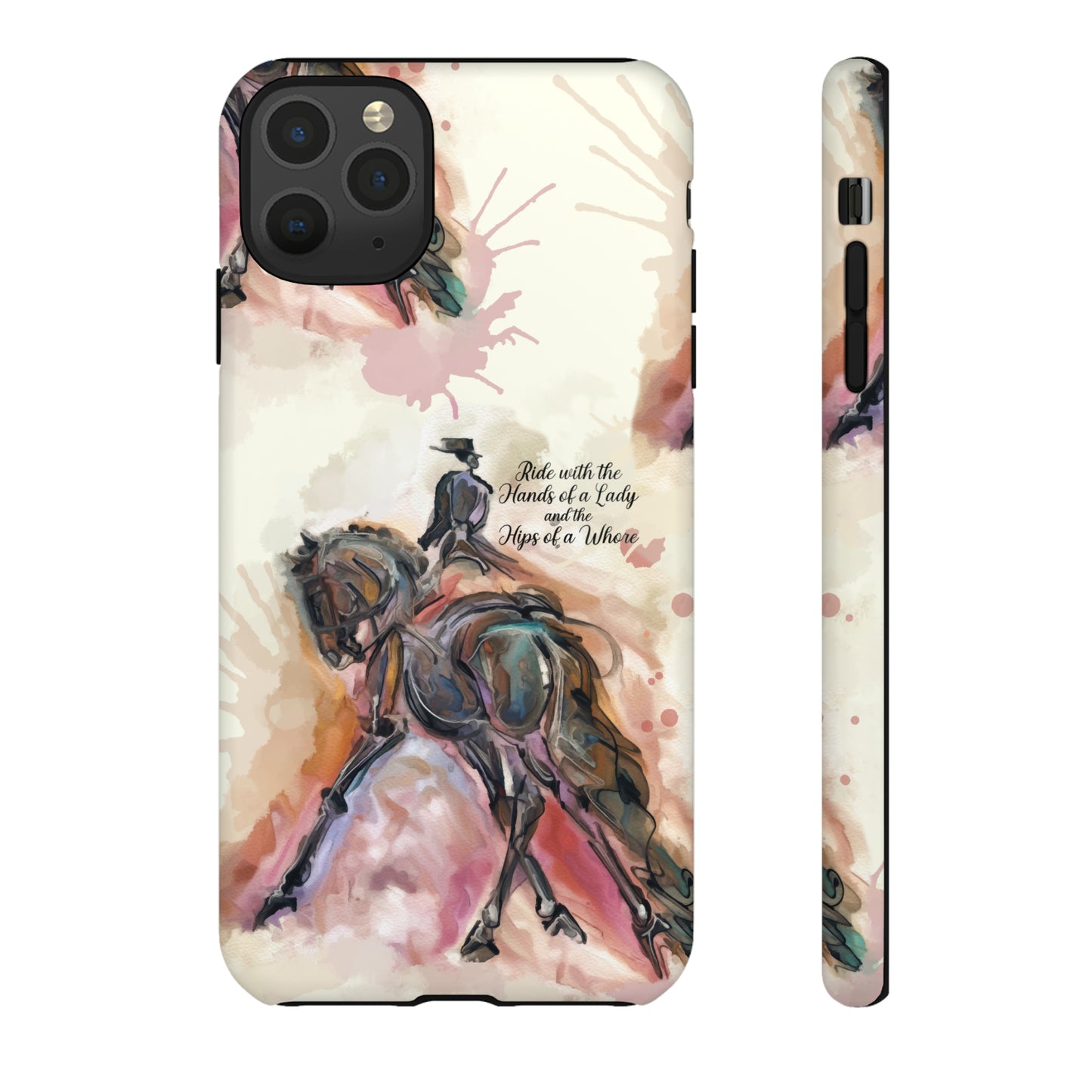 Raunchy Dressage Watercolor Horse Horse Lover Gift Study Tough Case Phone Case.