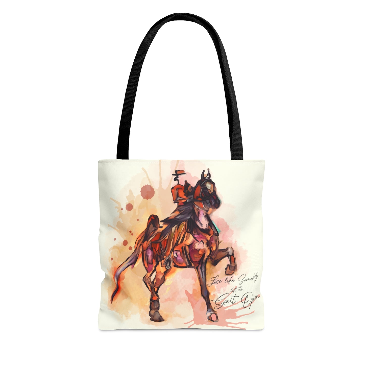 Saddlebred Watercolor Horse Artistic Tote Bag (AOP)