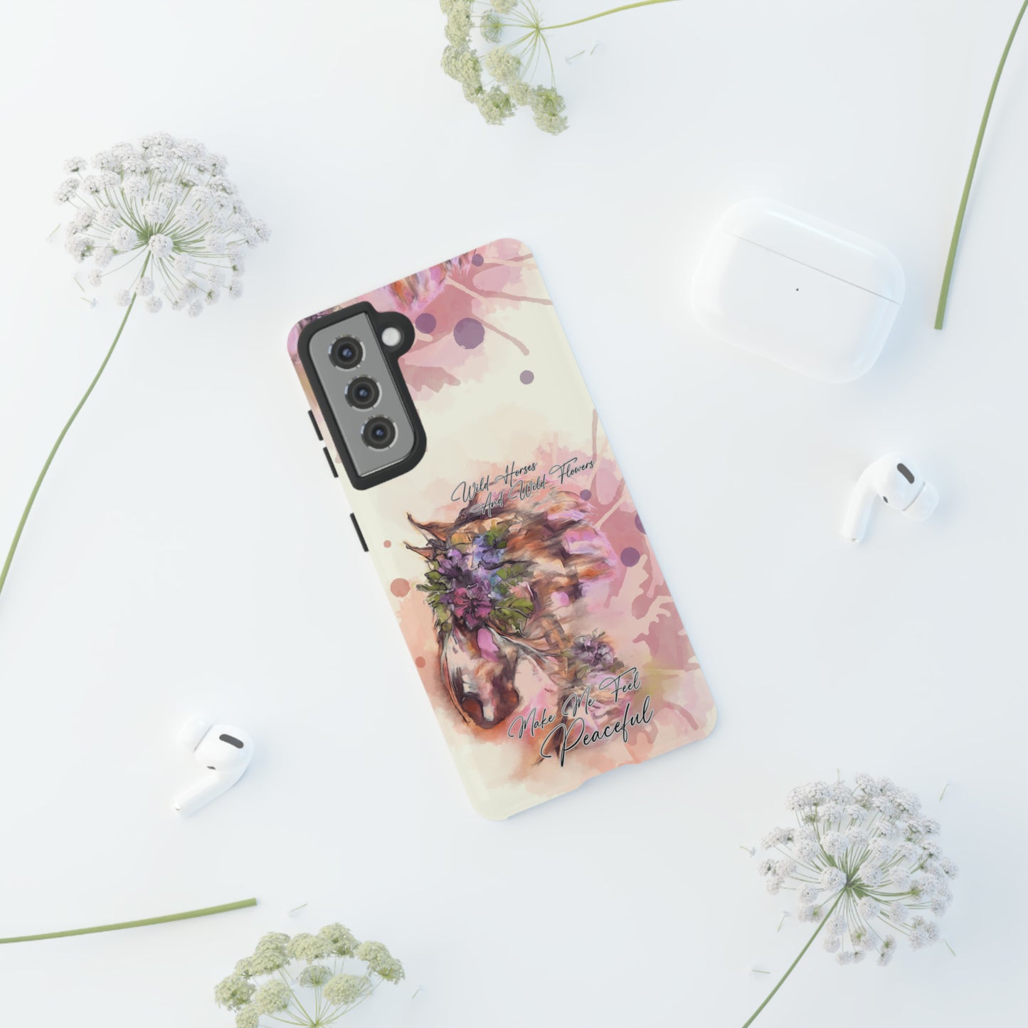 Romantic Equestrian Watercolor Horse Horse Lover Gift Study Tough Case Phone Case.