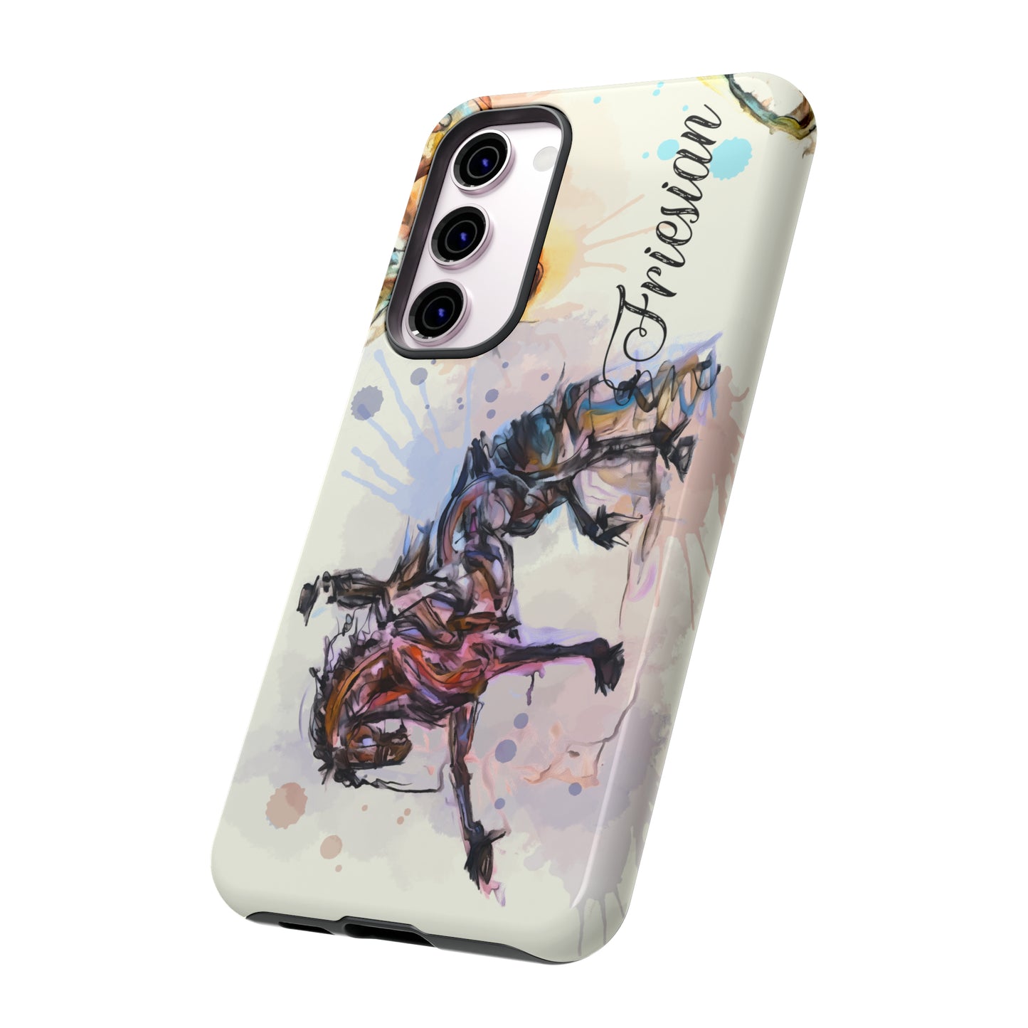 Friesian Watercolor Horse Horse Lover Gift Study Tough Case Phone Case.