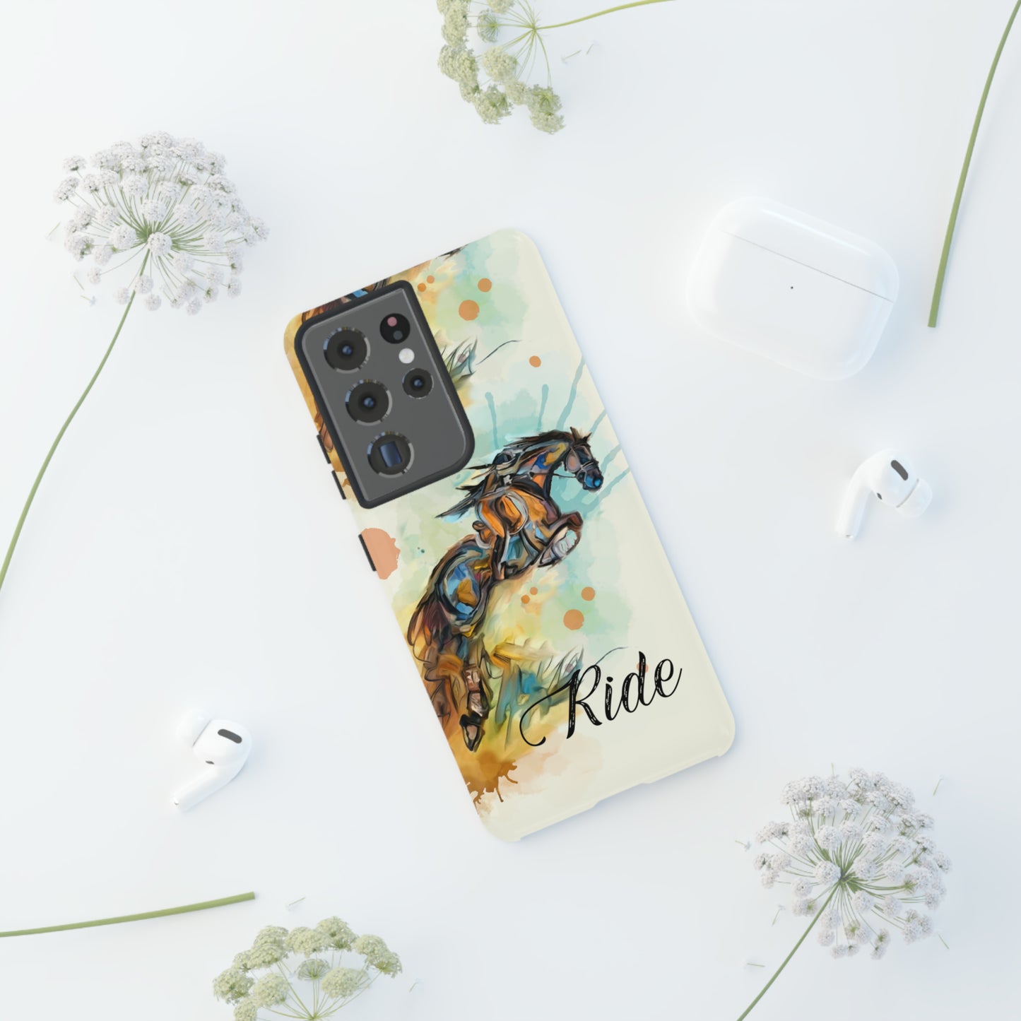 Water color Hunter Jumper Horse arena Study Tough Case Phone Case.