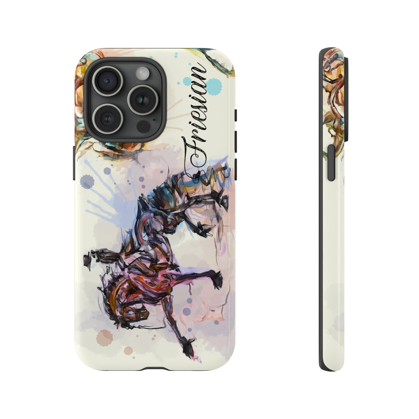 Friesian Watercolor Horse Horse Lover Gift Study Tough Case Phone Case.