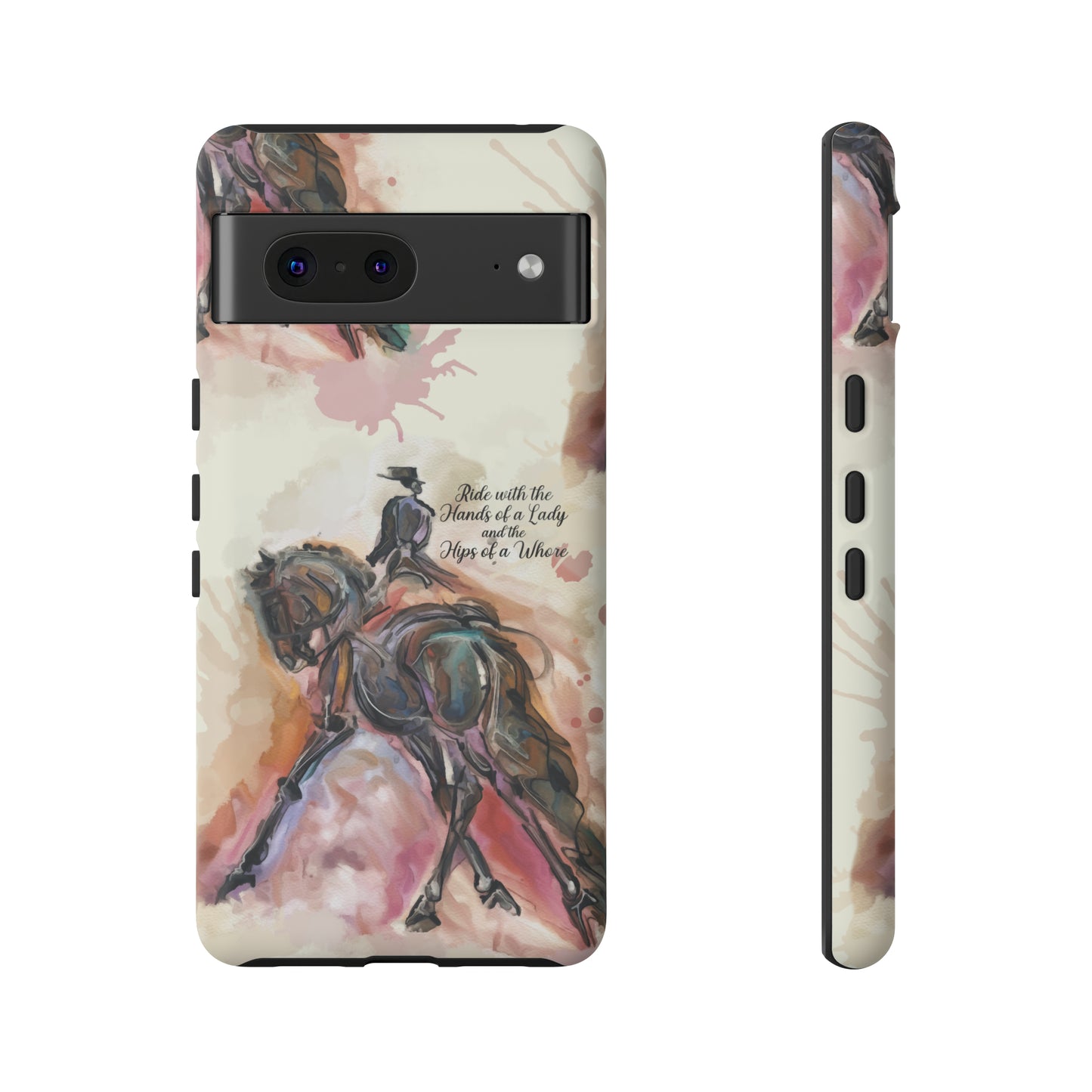 Raunchy Dressage Watercolor Horse Horse Lover Gift Study Tough Case Phone Case.