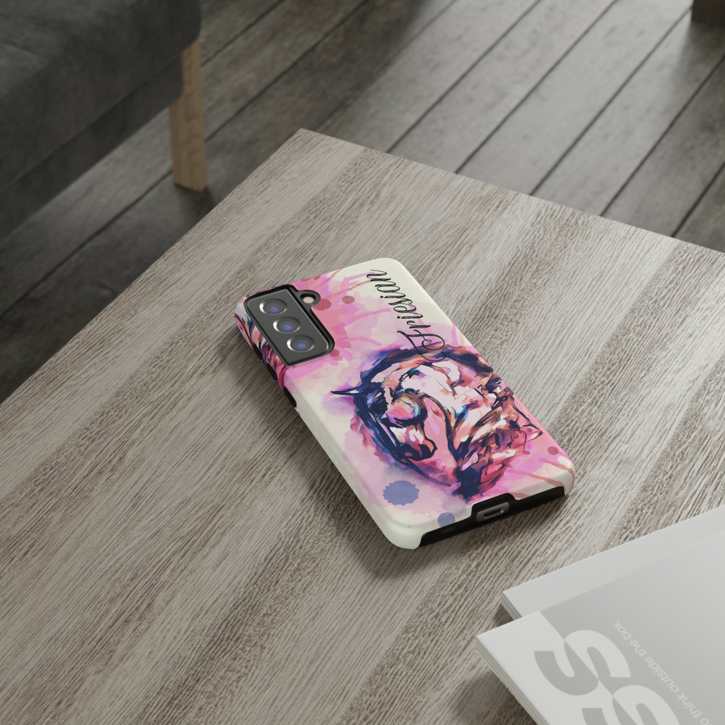 Friesian Watercolor Flower crown Horse Horse Lover Gift Study Tough Case Phone Case.