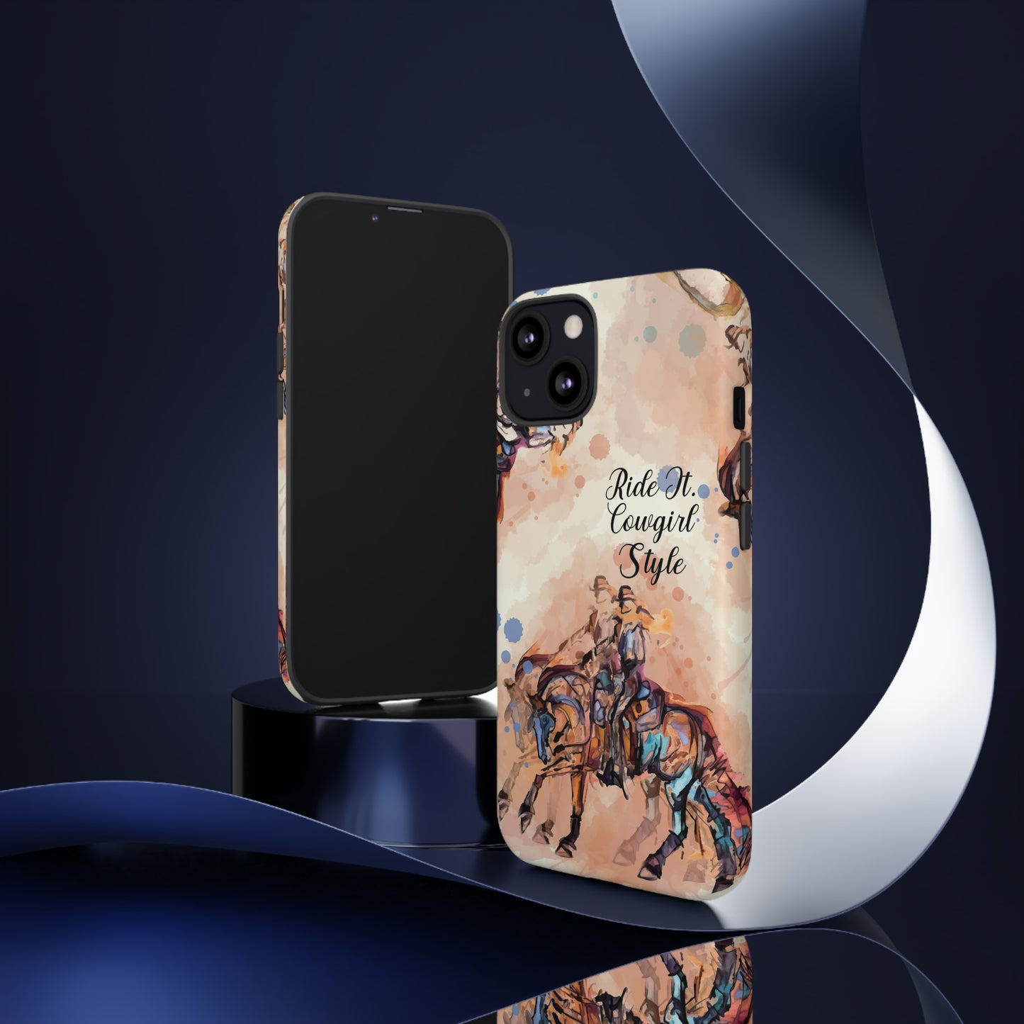 Raunchy Western Horse Watercolor Horse Horse Lover Gift Study Tough Case Phone Case.