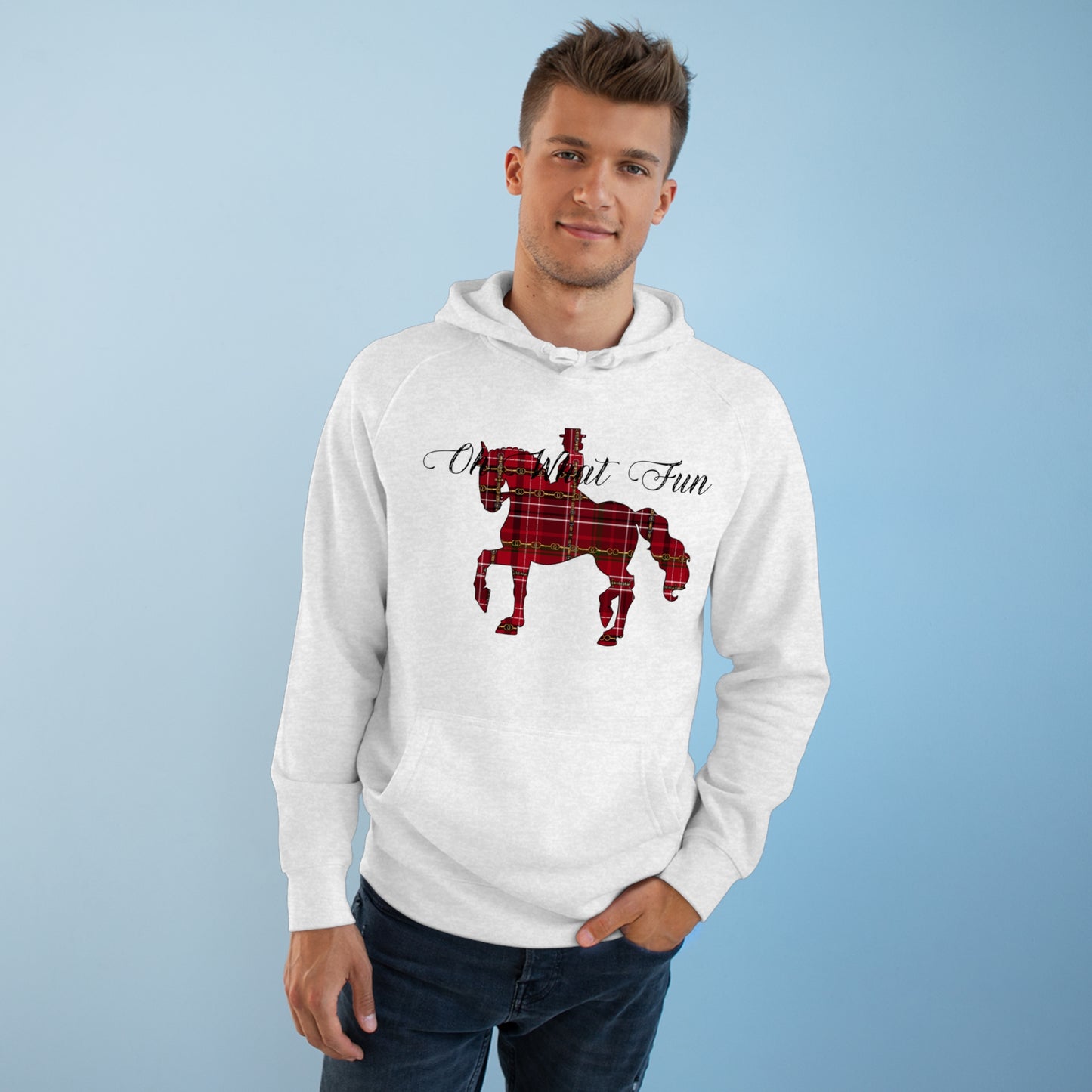 Christmas Piaffe Plaid "Oh What fun it is to ride" Dressage Unisex Supply Hoodie