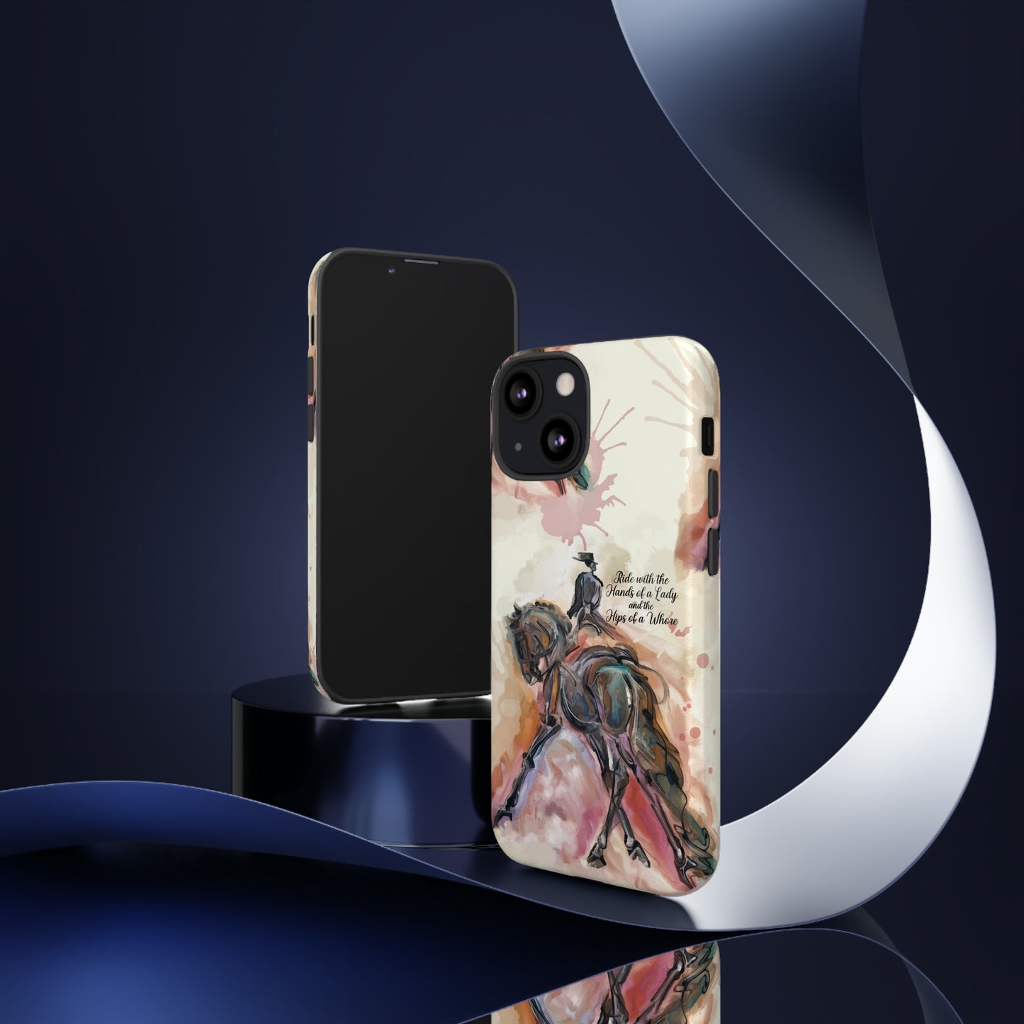 Raunchy Dressage Watercolor Horse Horse Lover Gift Study Tough Case Phone Case.