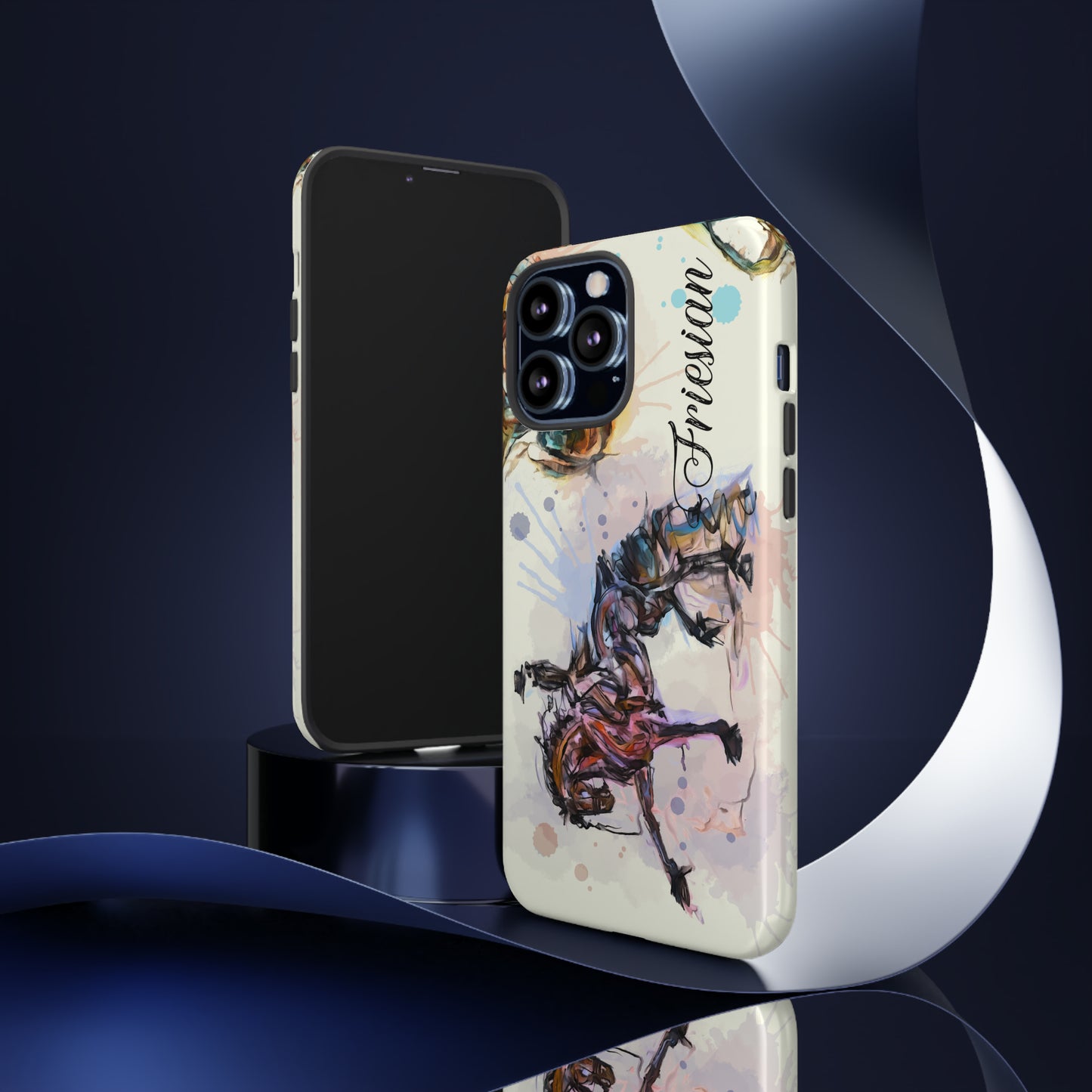 Friesian Watercolor Horse Horse Lover Gift Study Tough Case Phone Case.