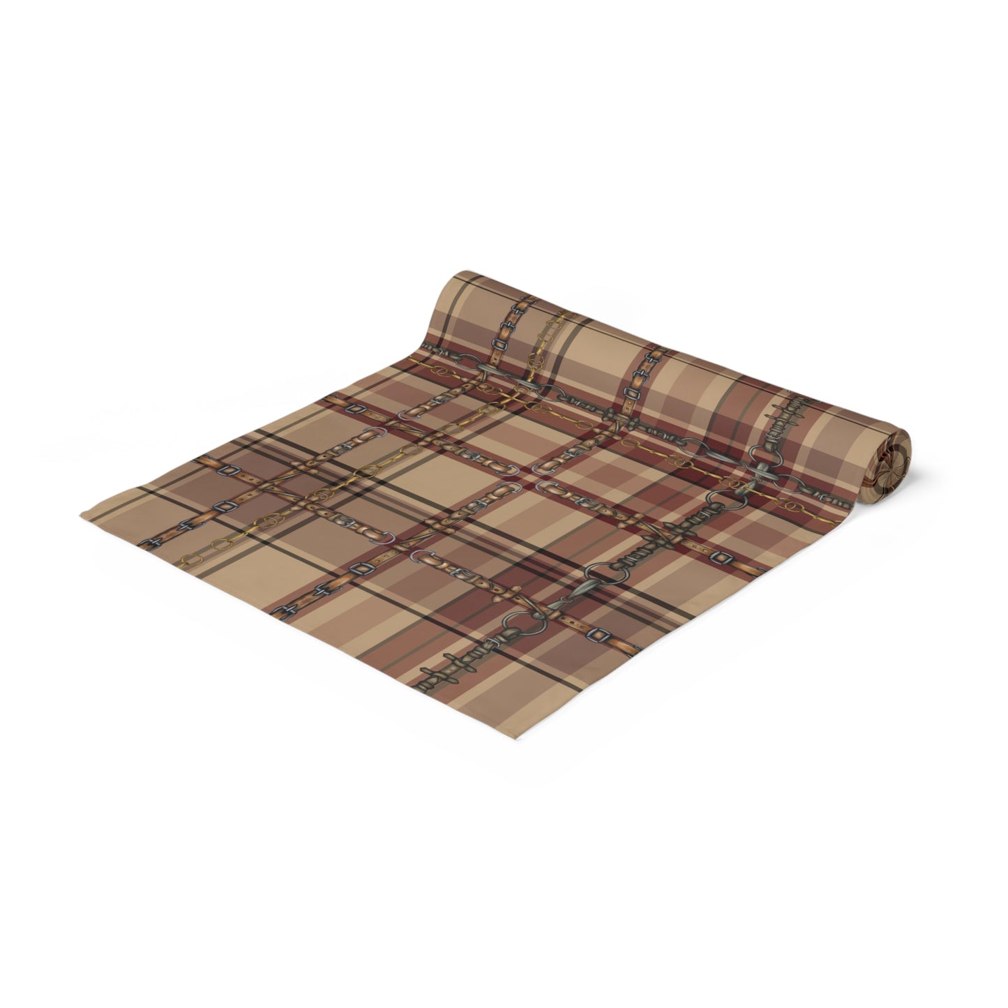 Christmas plaid with Bit overlay Motif Table Runner