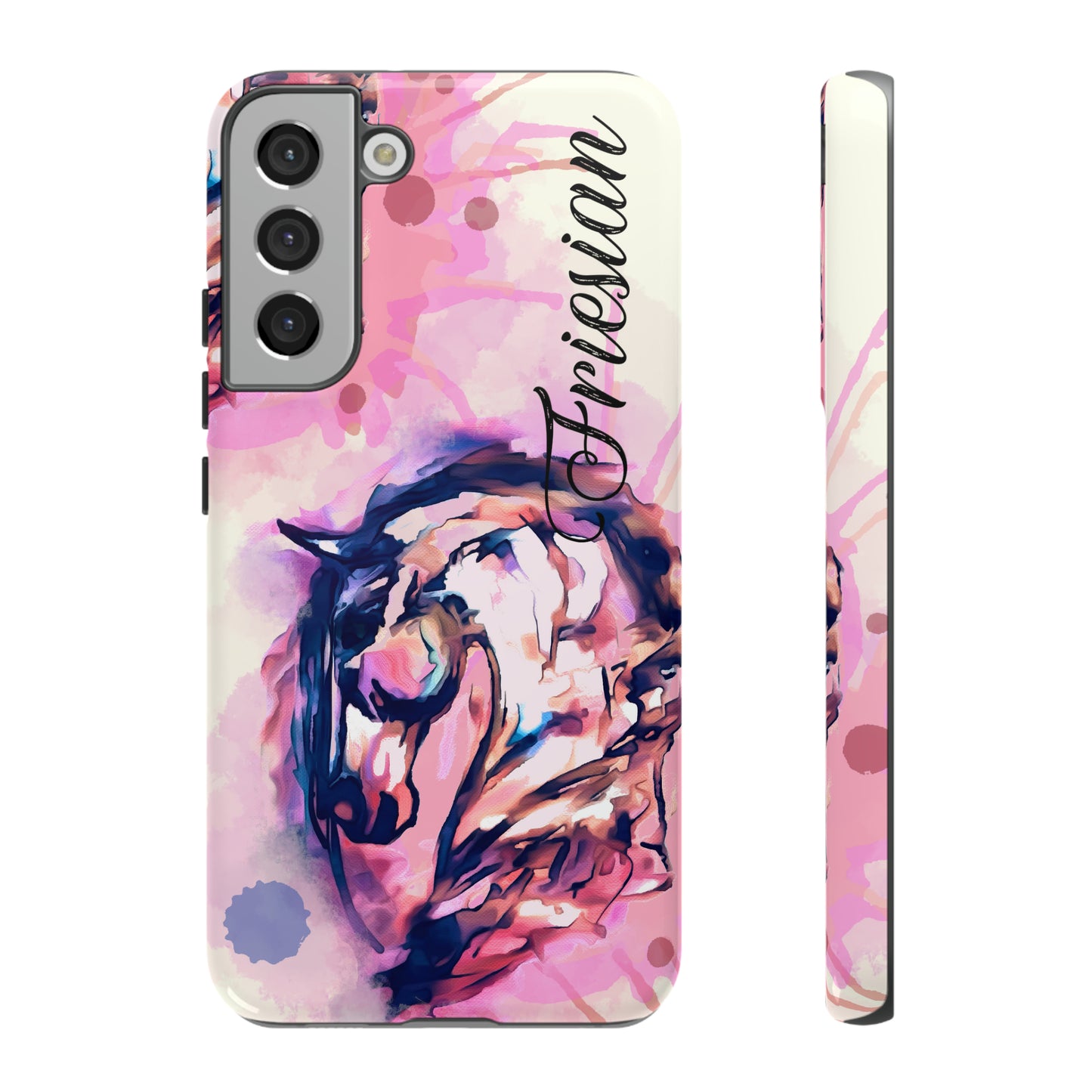 Friesian Watercolor Flower crown Horse Horse Lover Gift Study Tough Case Phone Case.