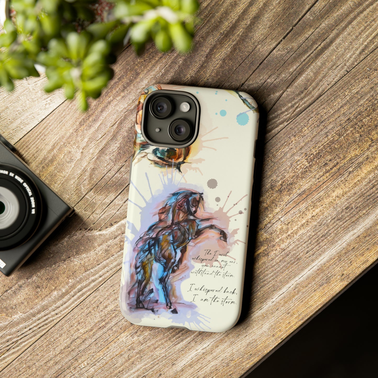 Inspirational Watercolor Horse Horse Lover Gift Study Tough Case Phone Case.