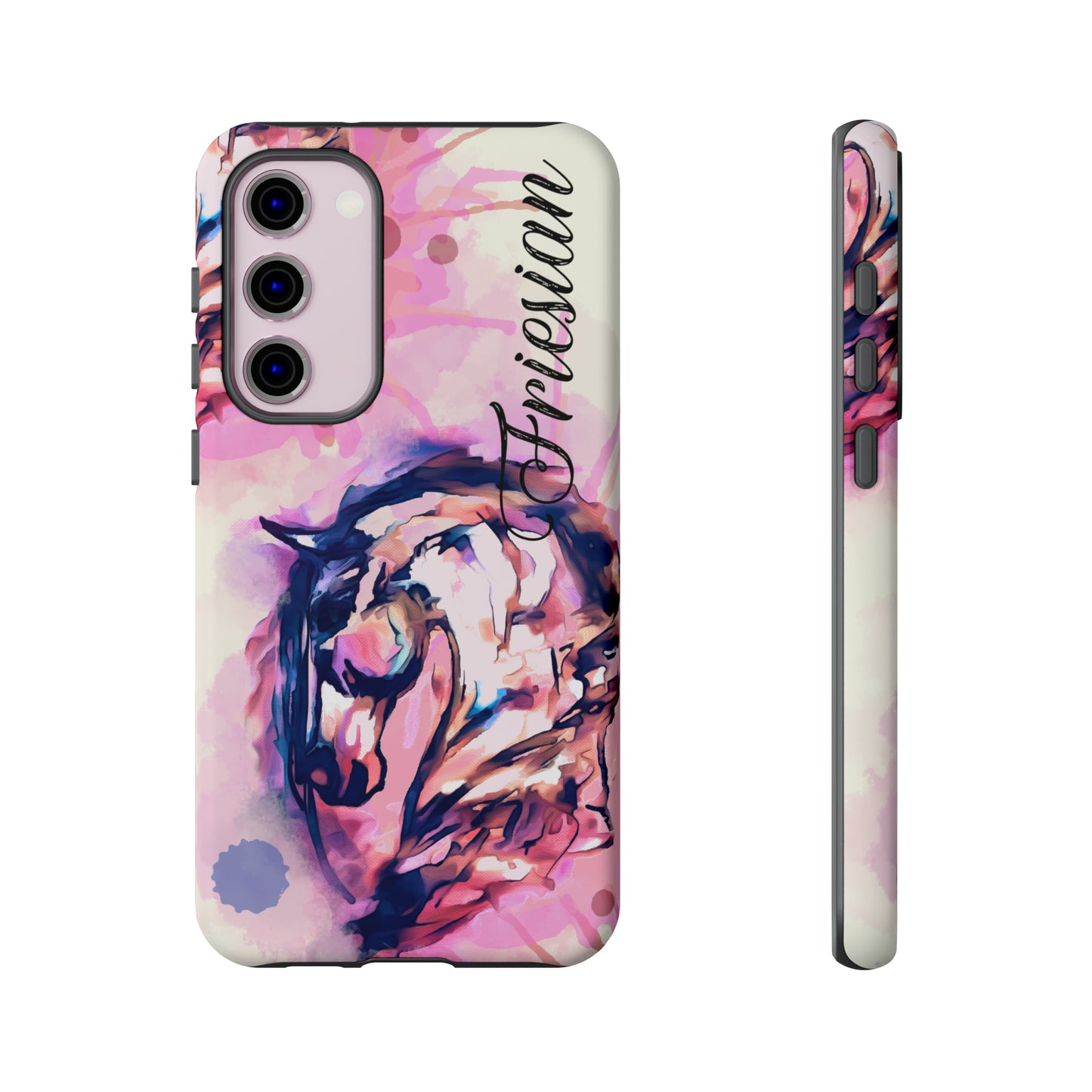 Friesian Watercolor Flower crown Horse Horse Lover Gift Study Tough Case Phone Case.