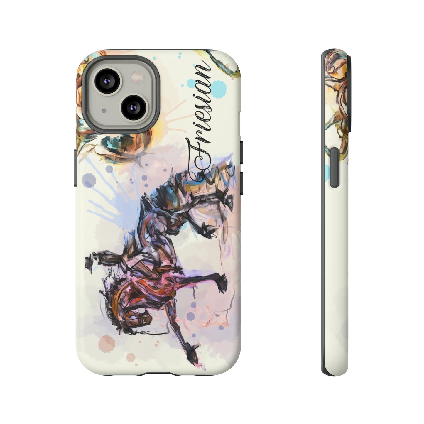 Friesian Watercolor Horse Horse Lover Gift Study Tough Case Phone Case.