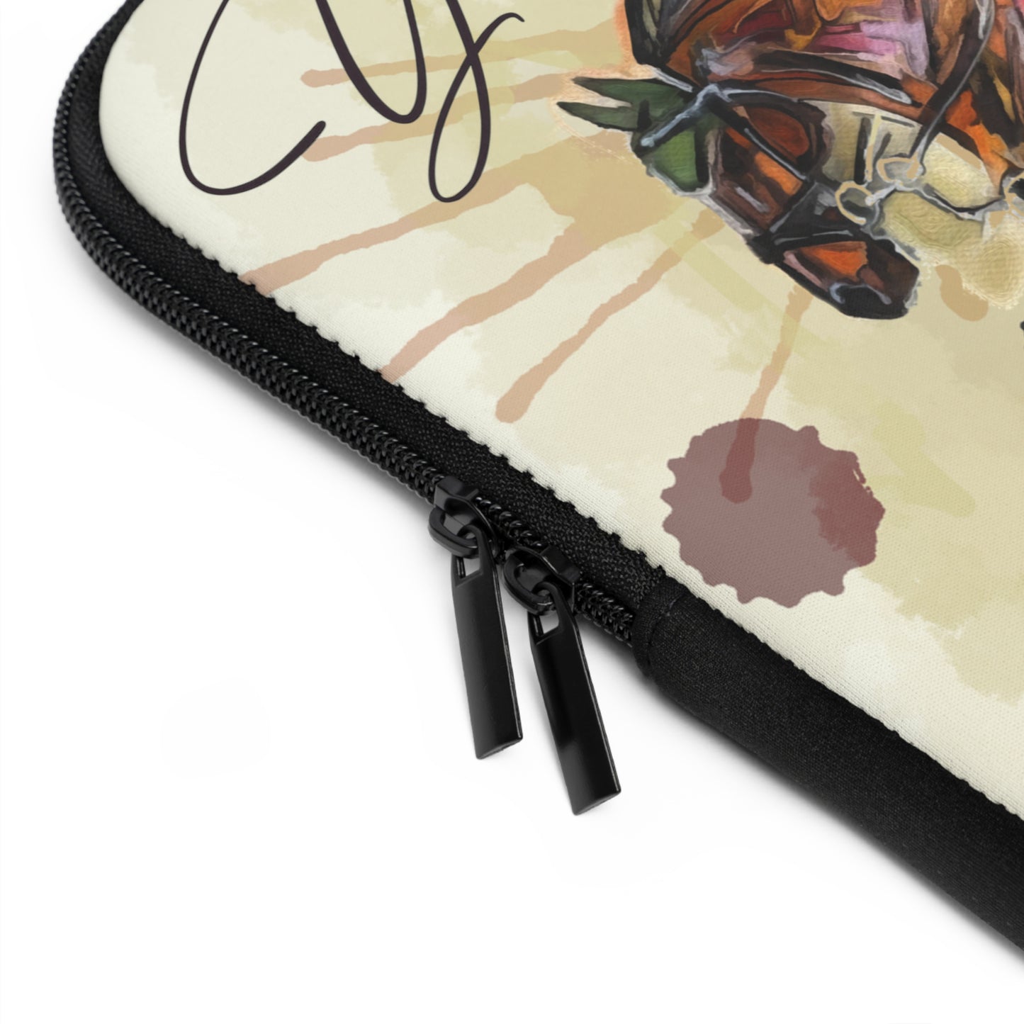 Sassy Eventing Horse Watercolor Laptop Sleeve