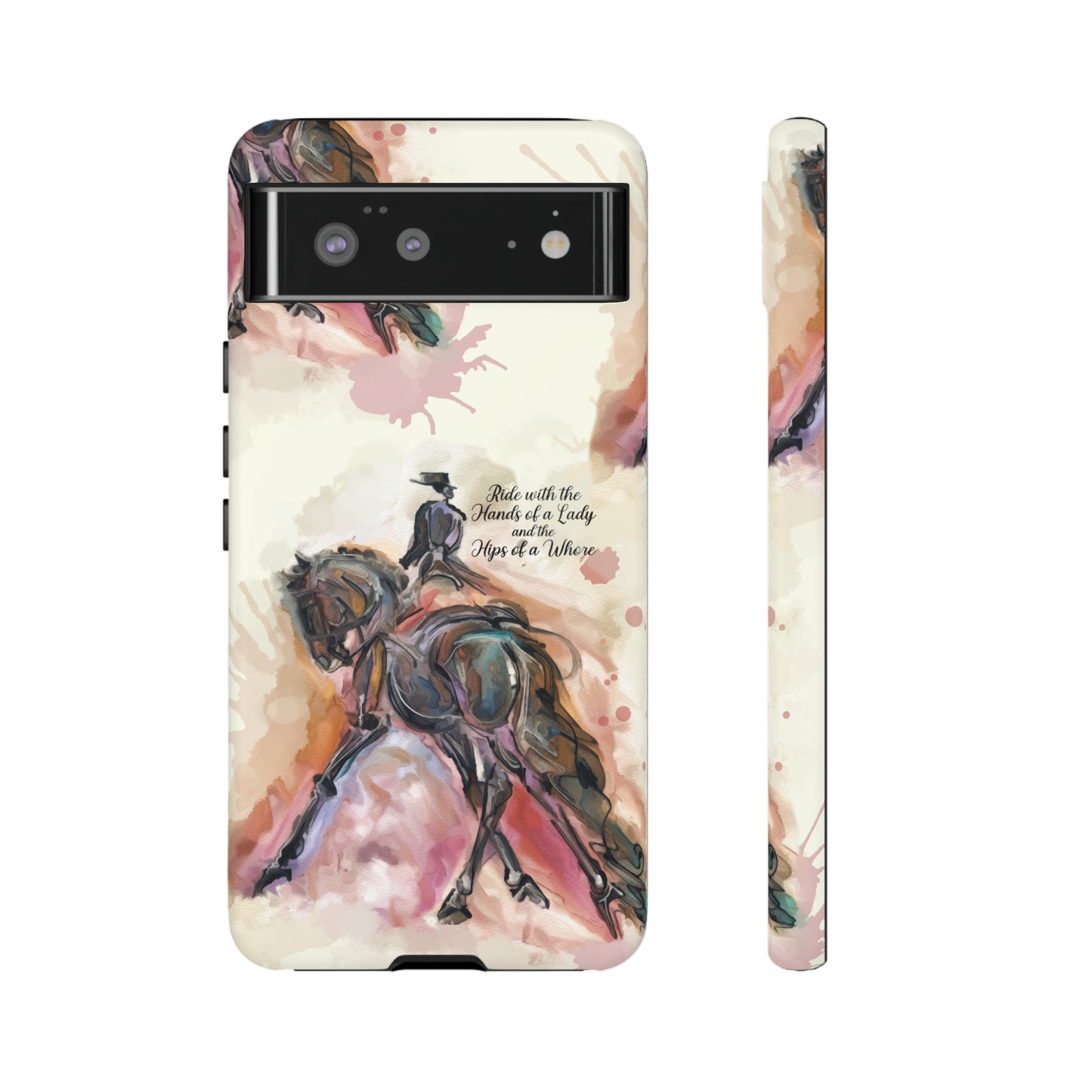 Raunchy Dressage Watercolor Horse Horse Lover Gift Study Tough Case Phone Case.