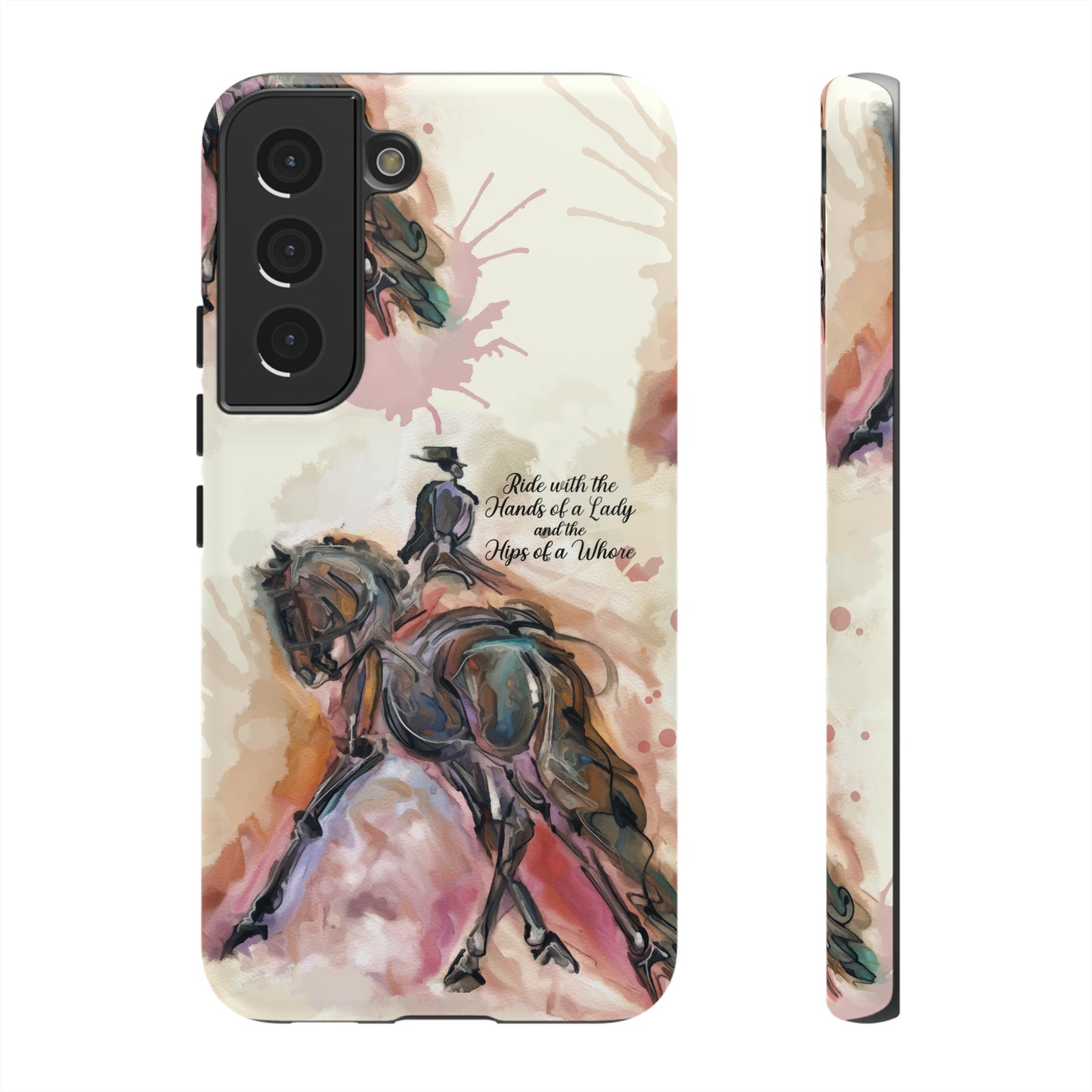 Raunchy Dressage Watercolor Horse Horse Lover Gift Study Tough Case Phone Case.