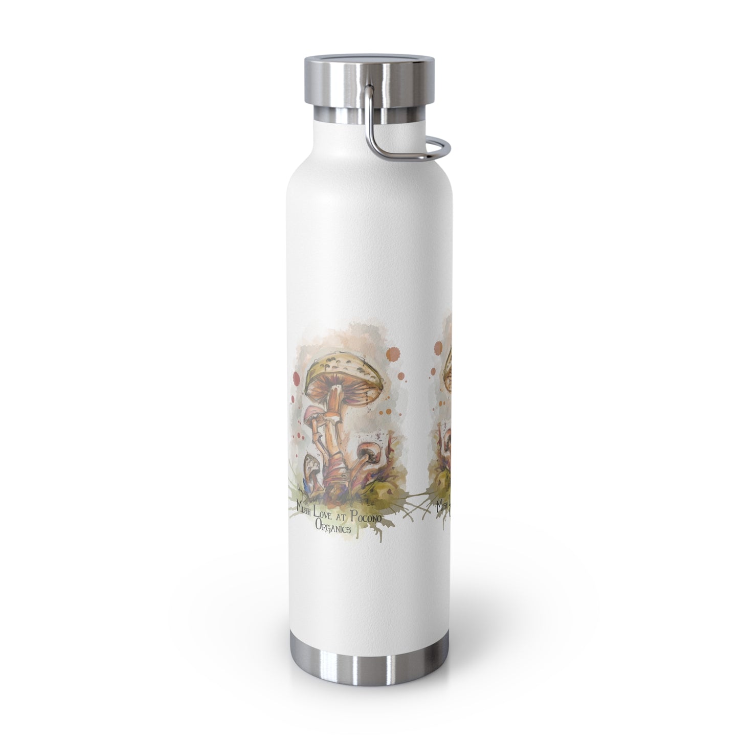 Watercolor Mushroom Artsy Copper Vacuum Insulated Bottle, 22oz