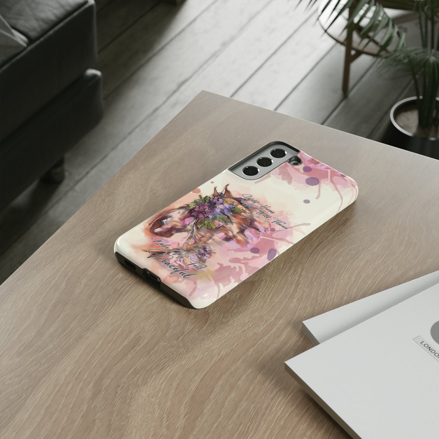 Romantic Equestrian Watercolor Horse Horse Lover Gift Study Tough Case Phone Case.