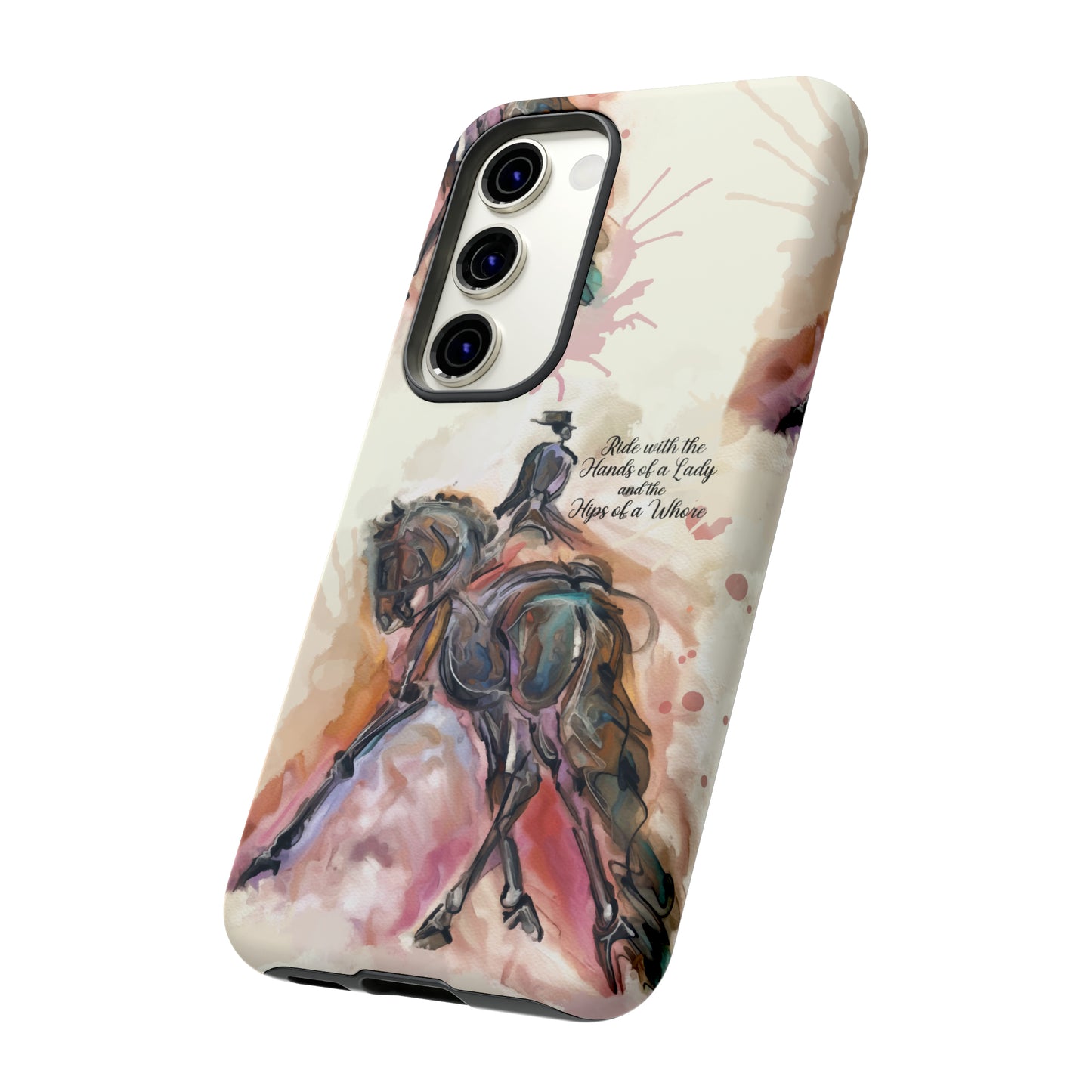 Raunchy Dressage Watercolor Horse Horse Lover Gift Study Tough Case Phone Case.