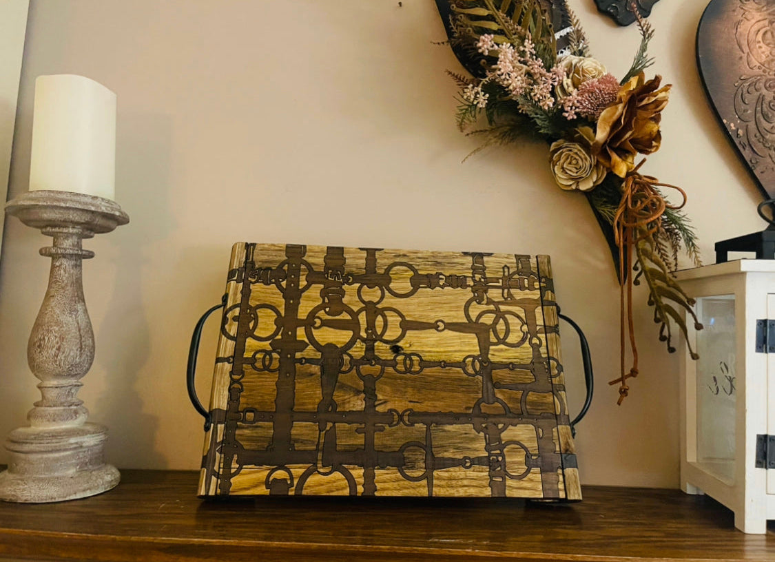 Large Equine Snaffle Bit Engraved Charcuterie Board
