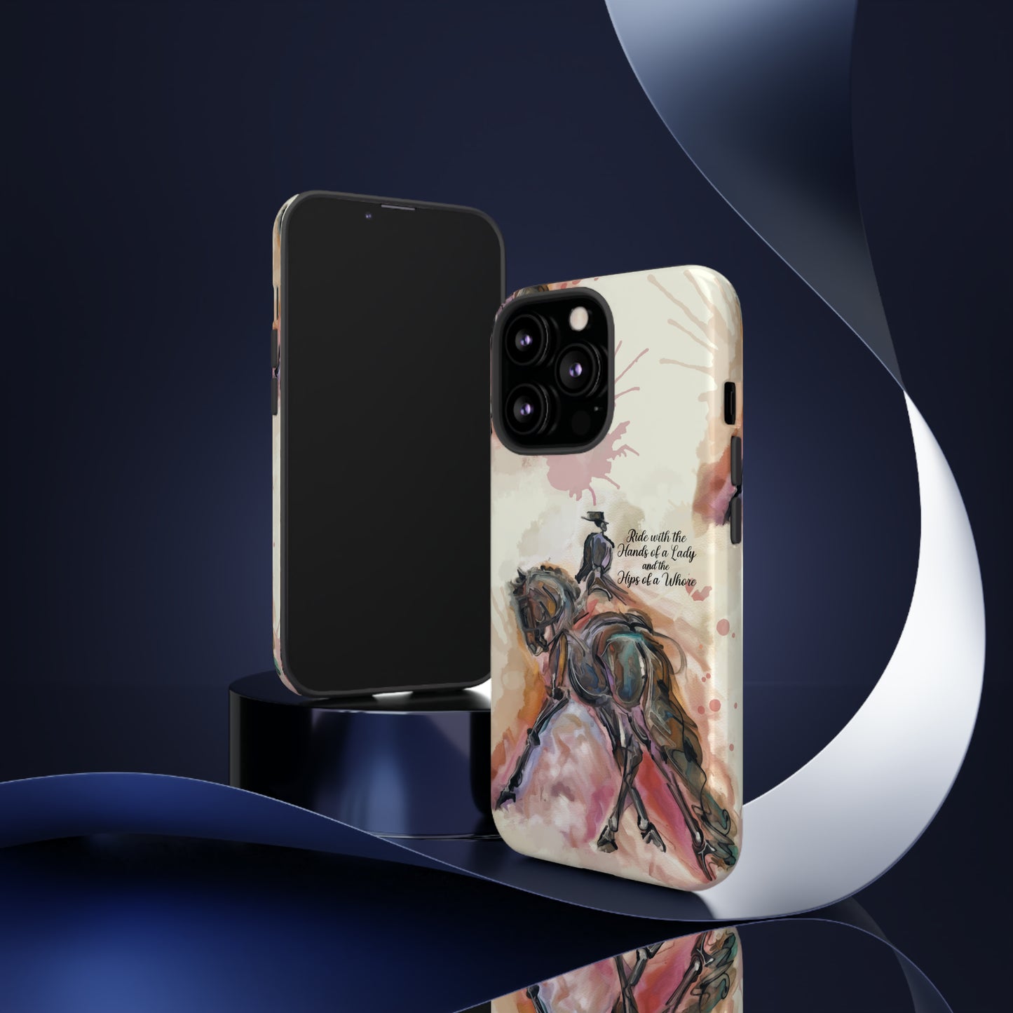 Raunchy Dressage Watercolor Horse Horse Lover Gift Study Tough Case Phone Case.