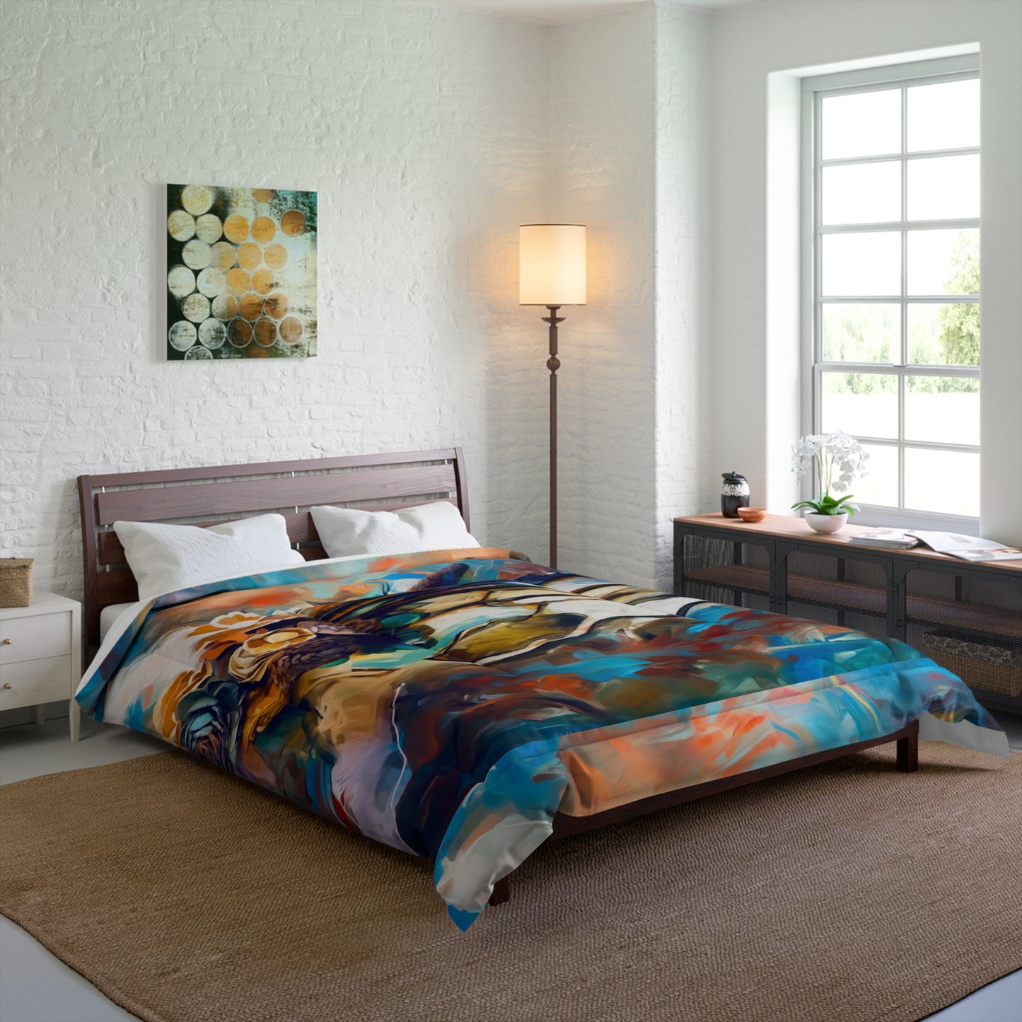 Southwestern Cow Skull ART SUGAR SKULL DECOR Comforter