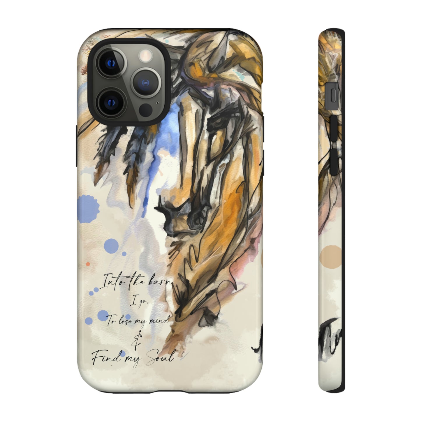 Inspirational Watercolor Horse Horse Lover Gift Study Tough Case Phone Case.