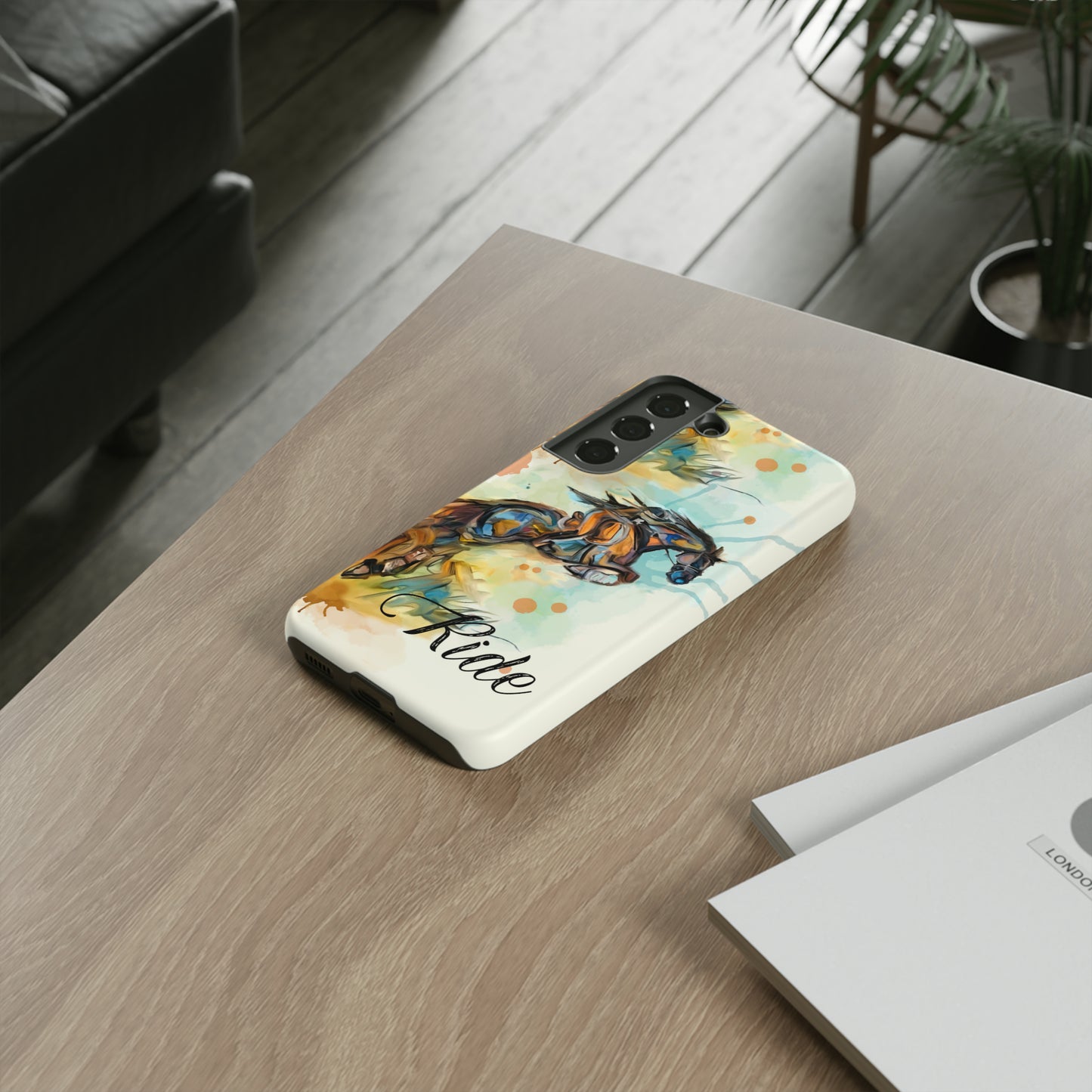 Water color Hunter Jumper Horse arena Study Tough Case Phone Case.