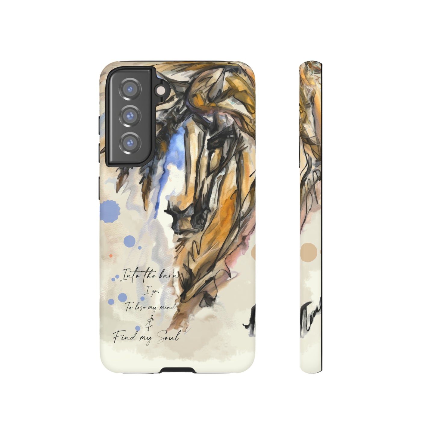 Inspirational Watercolor Horse Horse Lover Gift Study Tough Case Phone Case.