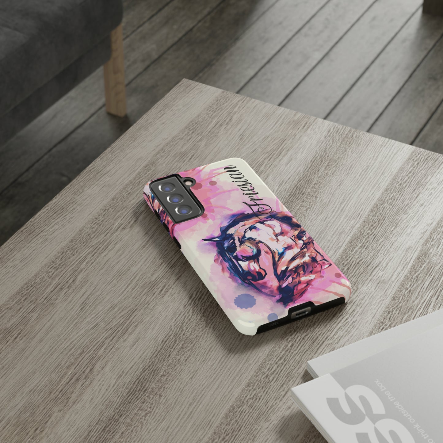 Friesian Watercolor Flower crown Horse Horse Lover Gift Study Tough Case Phone Case.
