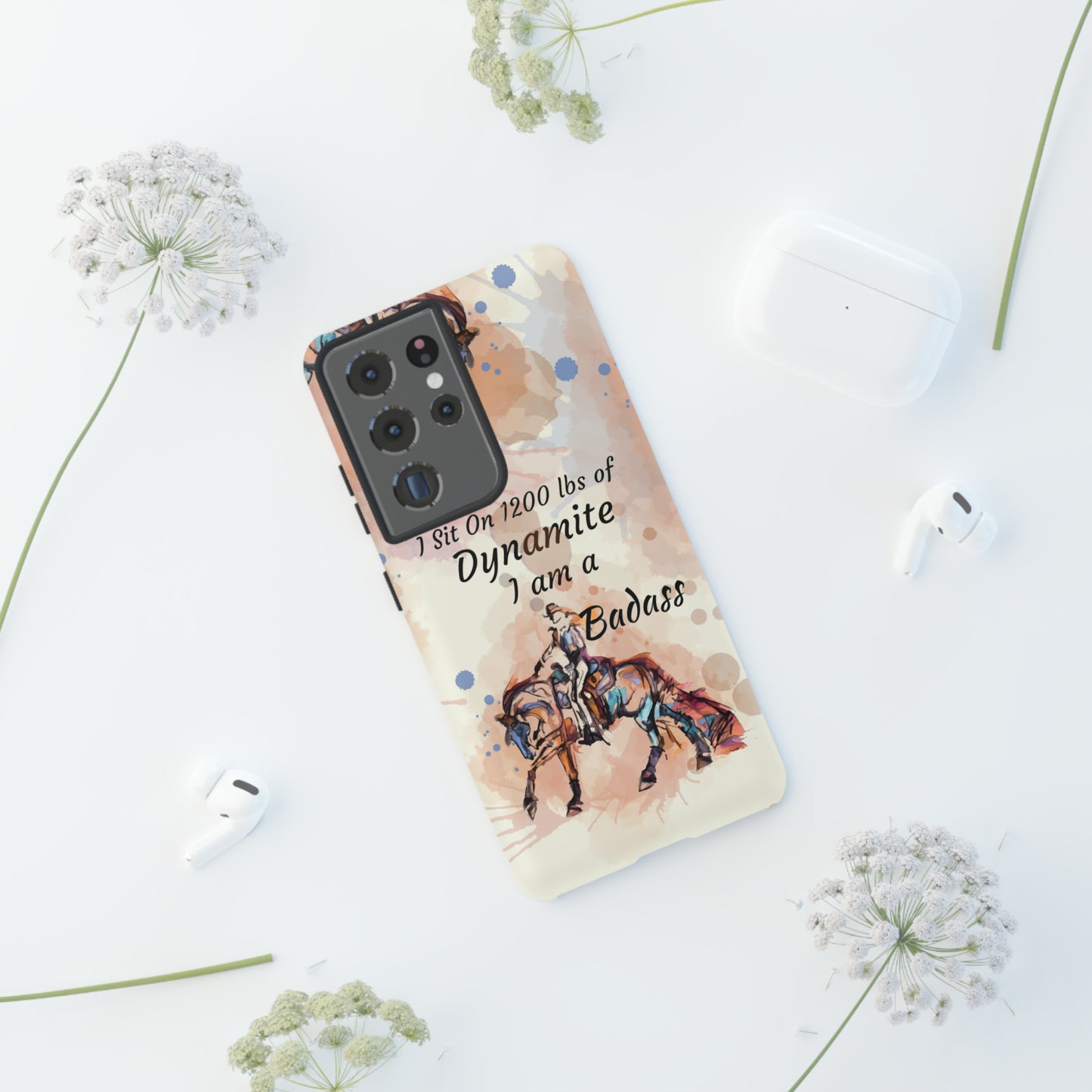 Swearing Western Watercolor Horse Horse Lover Gift Study Tough Case Phone Case.