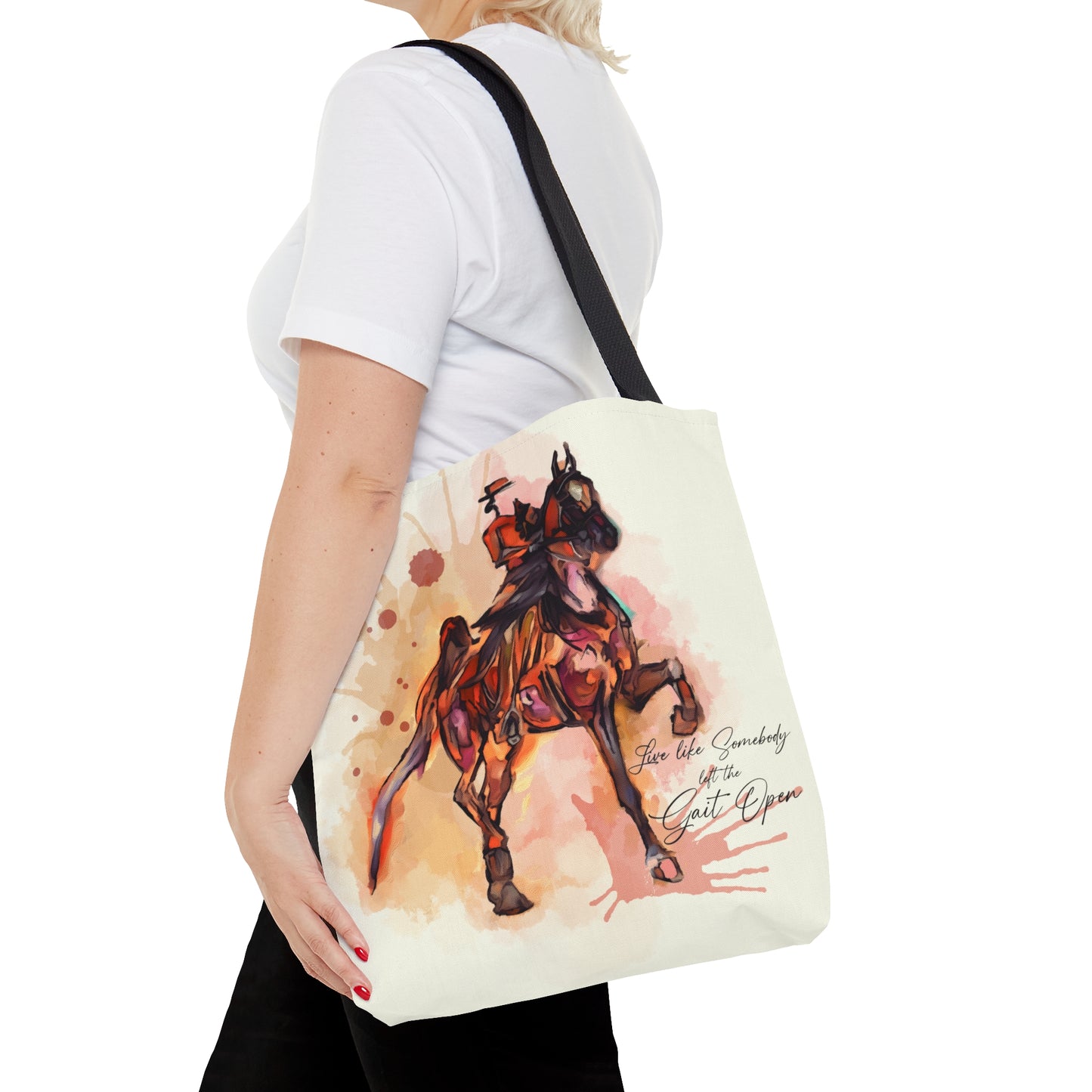 Saddlebred Watercolor Horse Artistic Tote Bag (AOP)