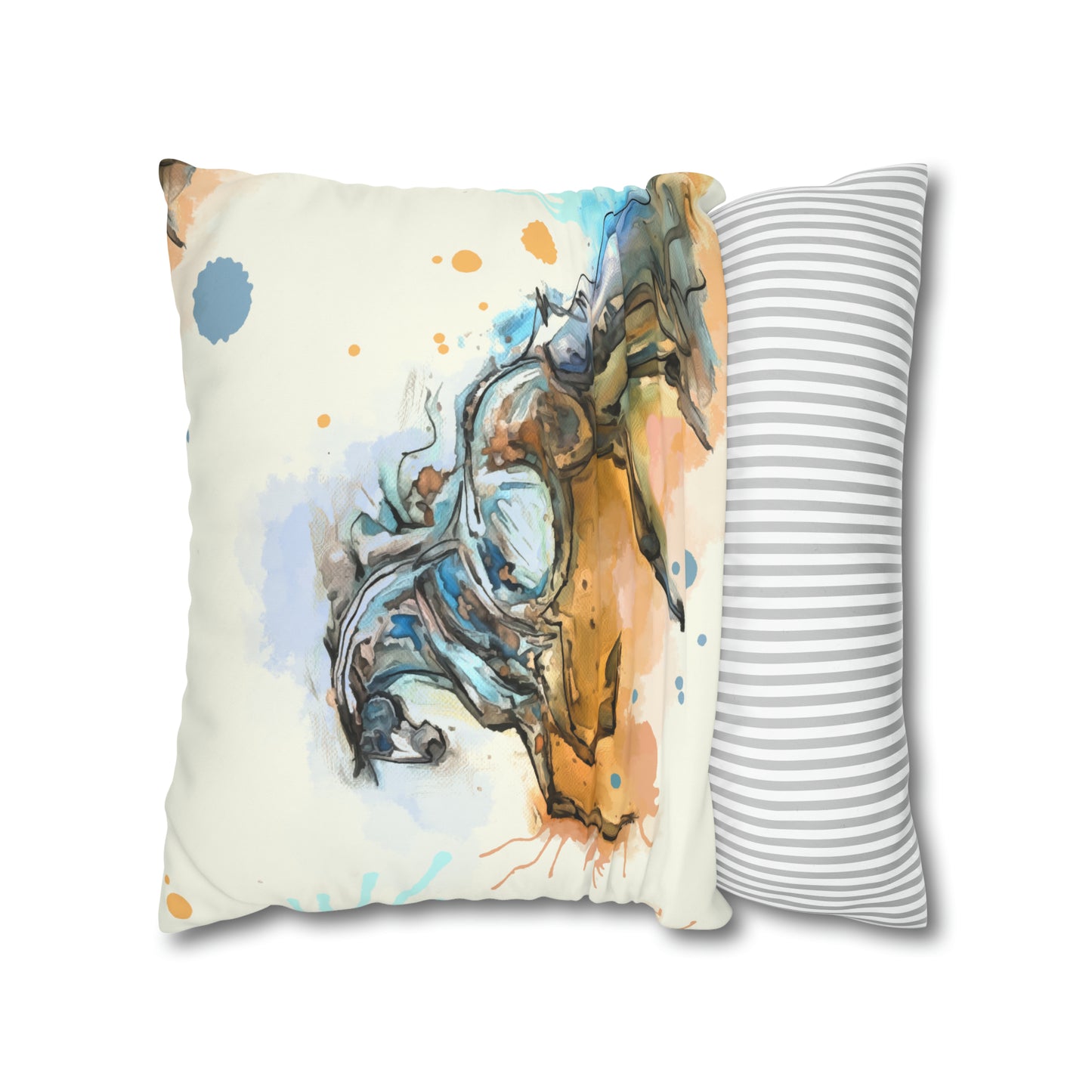A Romantic Double sided equestrian bit pattern Polyester PILLOW CASE Pillow Cover 24x24