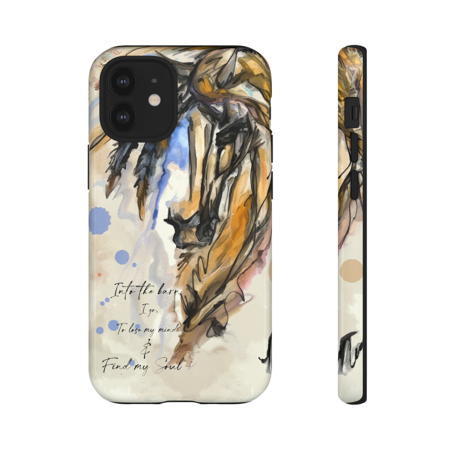 Inspirational Watercolor Horse Horse Lover Gift Study Tough Case Phone Case.