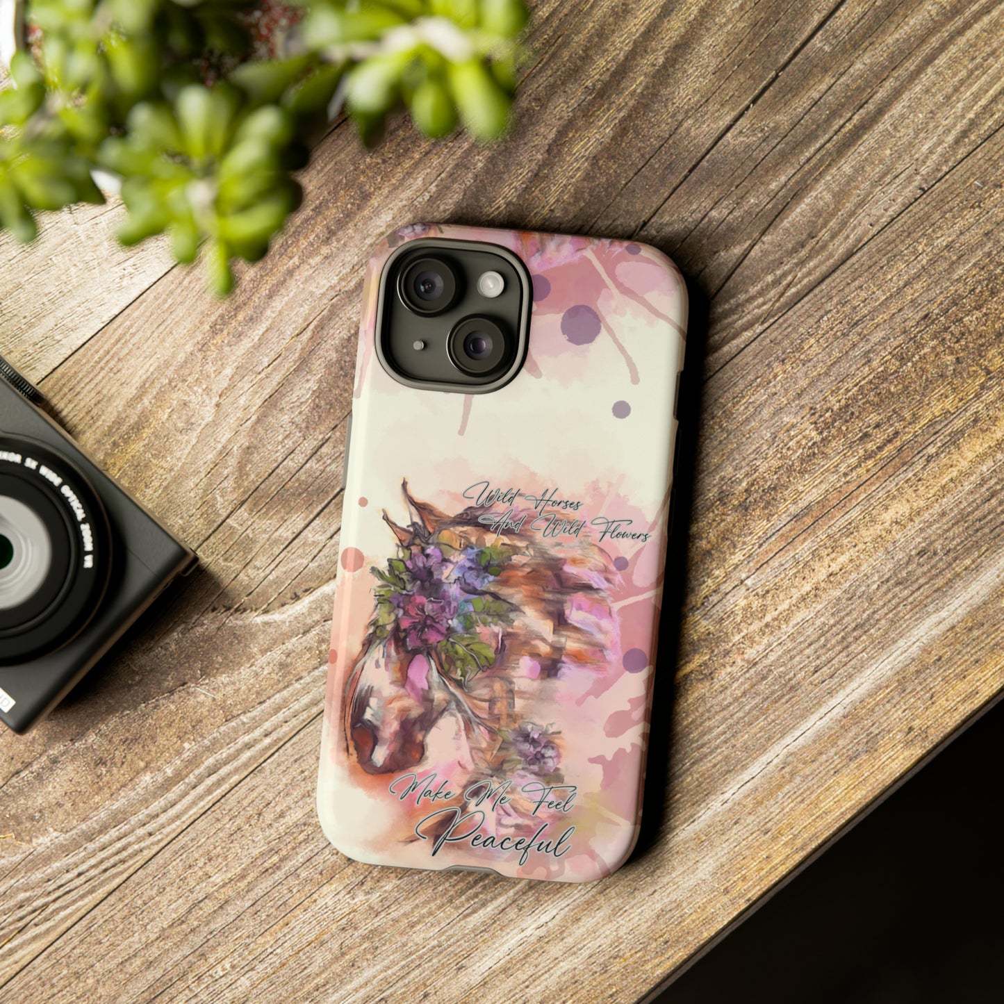 Romantic Equestrian Watercolor Horse Horse Lover Gift Study Tough Case Phone Case.