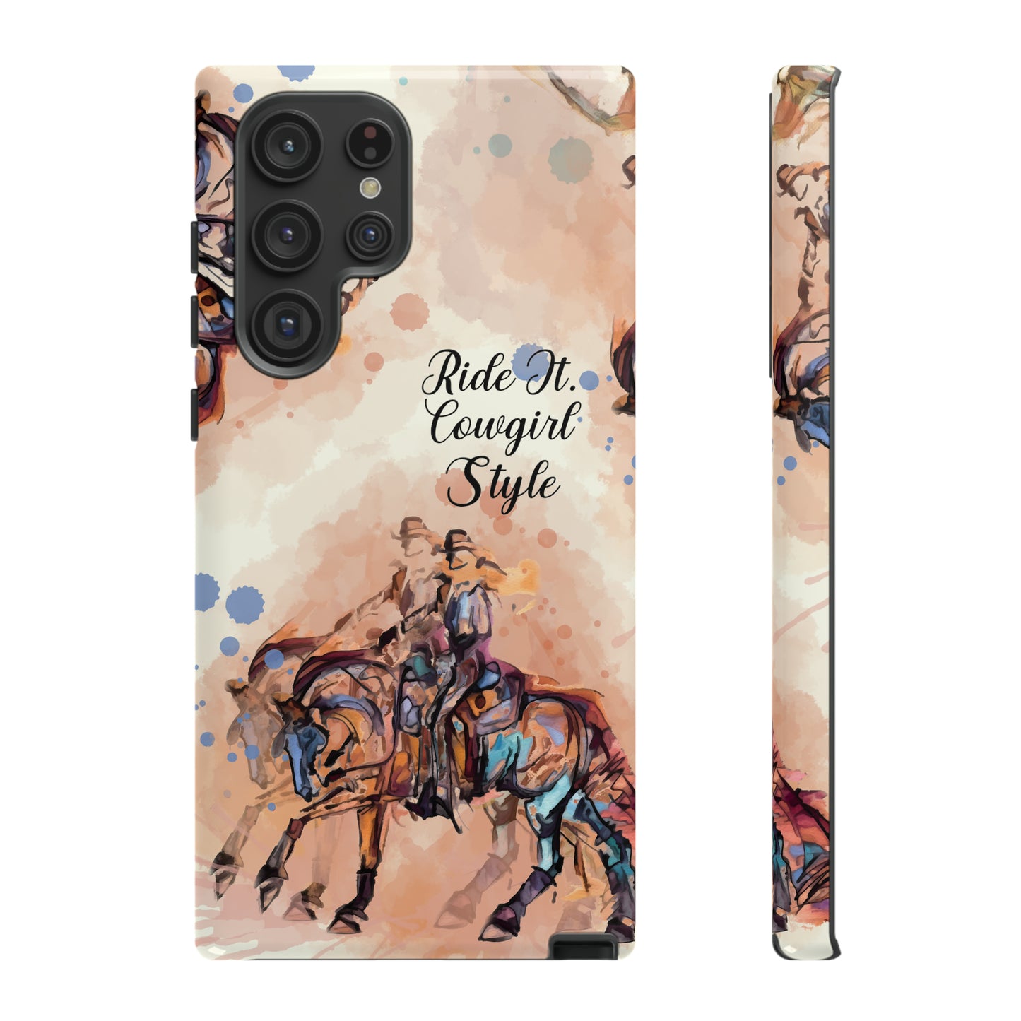Raunchy Western Horse Watercolor Horse Horse Lover Gift Study Tough Case Phone Case.