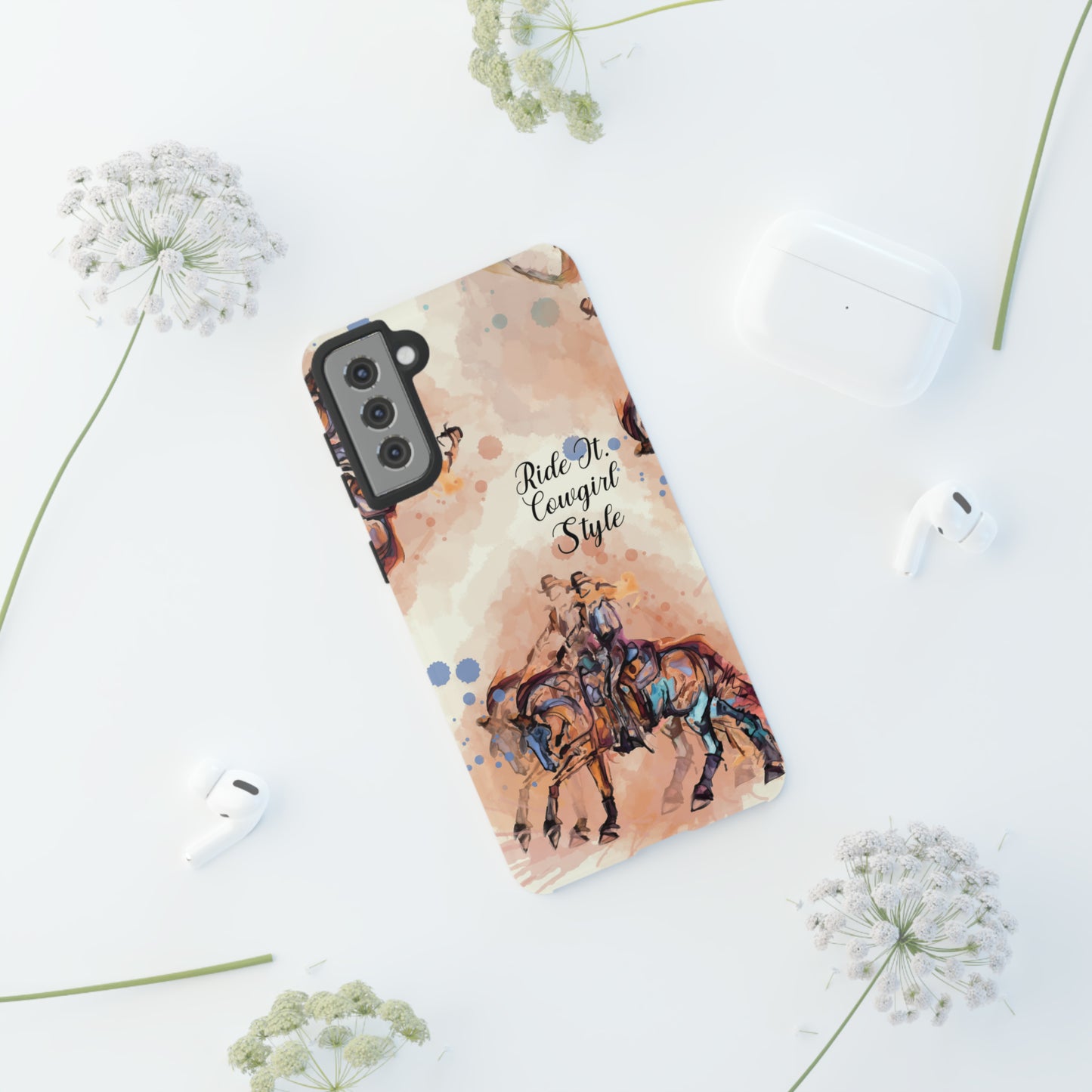 Raunchy Western Horse Watercolor Horse Horse Lover Gift Study Tough Case Phone Case.