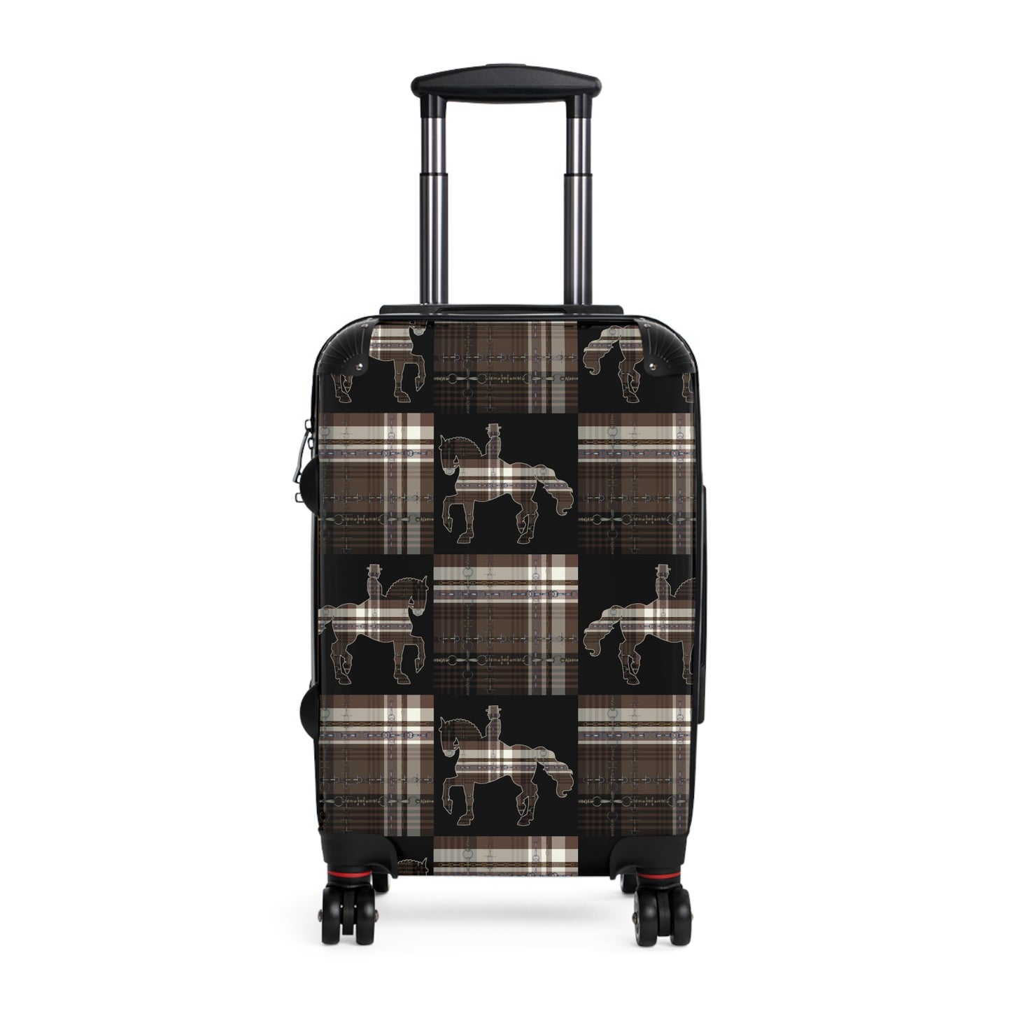 Equestrian Snaffle Bit Plaid and Reins Cabin Suitcase
