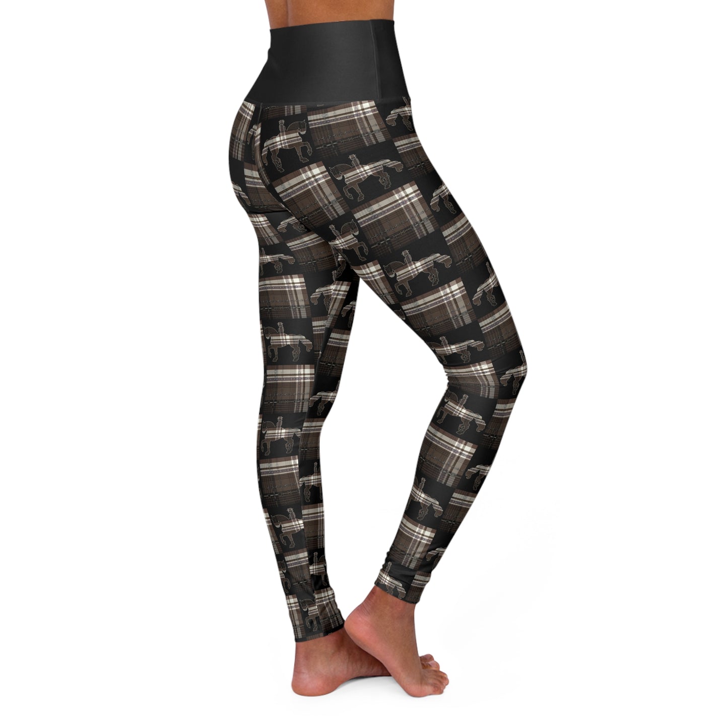Dressage Piaffe Plaid High Waisted Yoga Leggings (AOP)